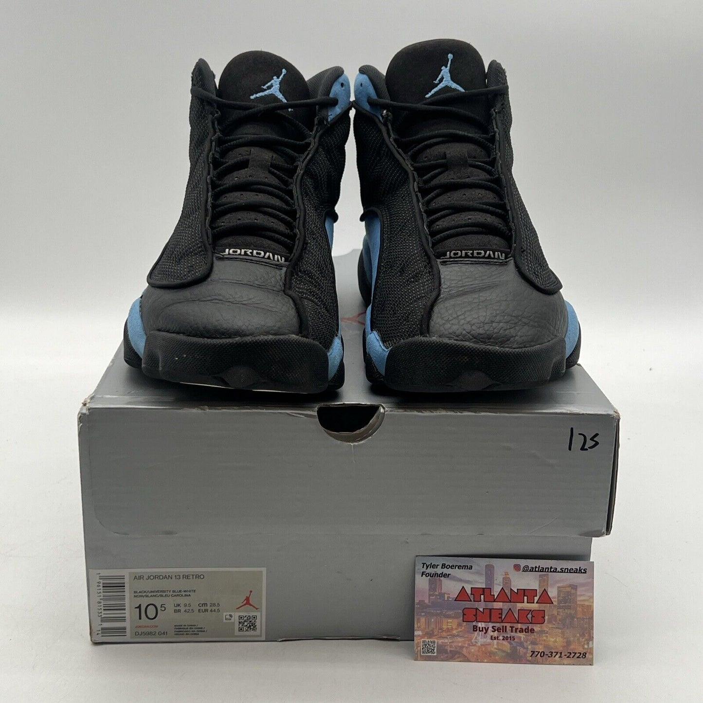 Size 10.5 - Jordan 13 Retro Mid Black University Blue Leather (DJ5982-041)