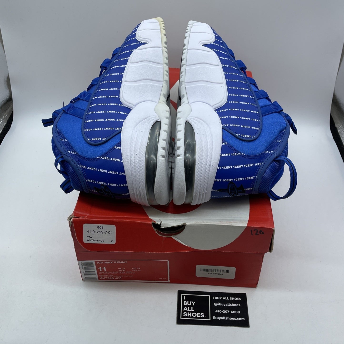 Size 11 - Nike Air Penny 1 Pinstripe Blue Suede Leather (AV7948-400)