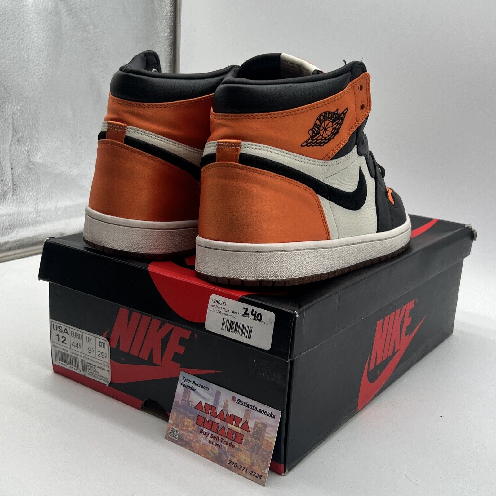 Size 12 - Air Jordan 1 Retro OG High Satin Shattered Backboard W (AV3725-010)