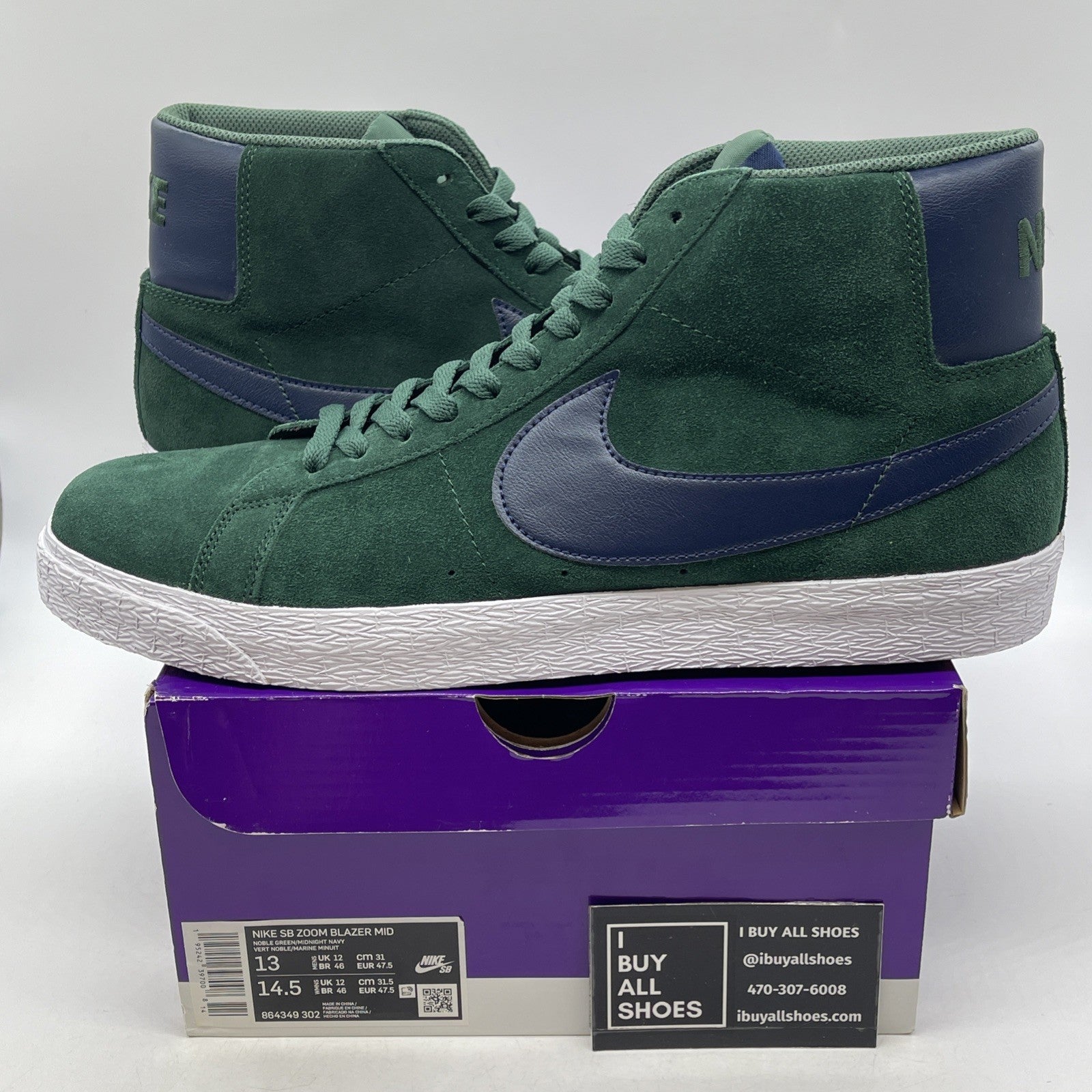 Size 13 - Nike Zoom Blazer SB Mid Noble Green (864349-302)