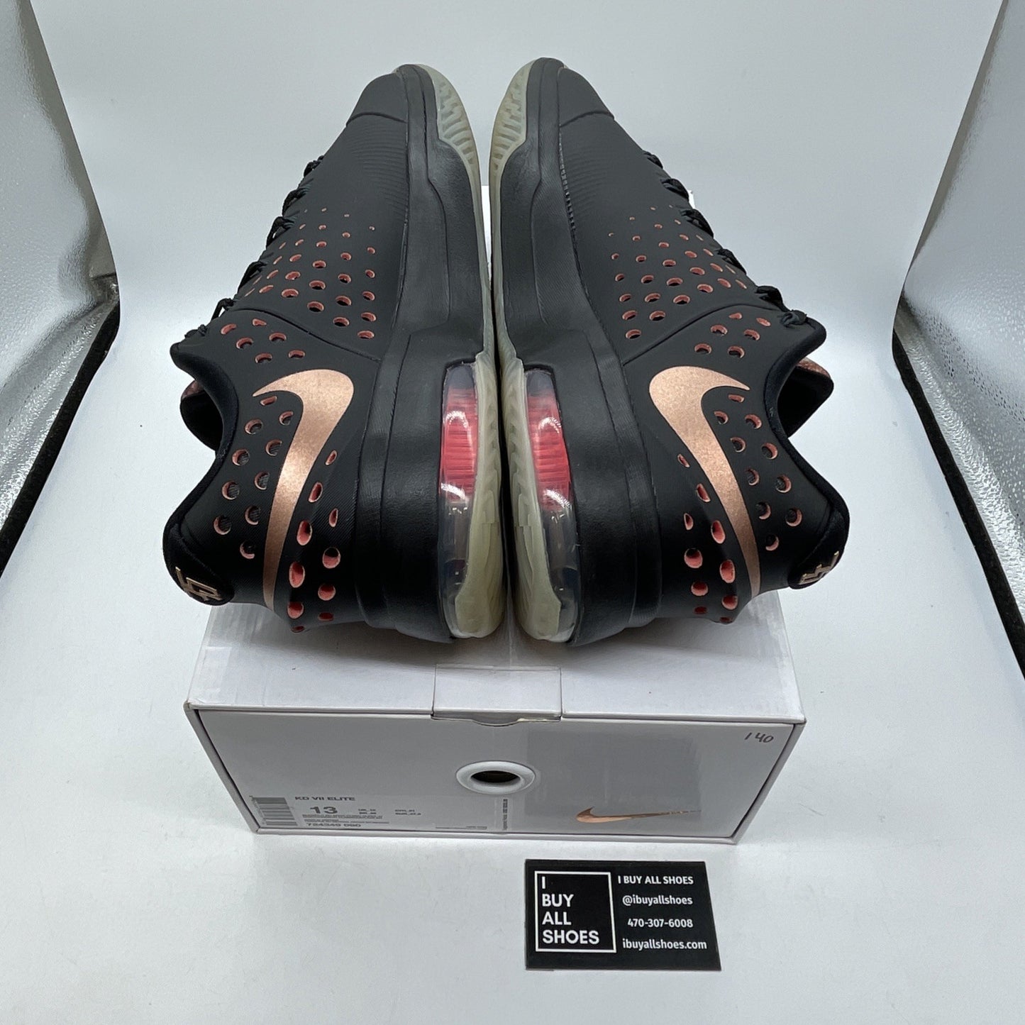 Size 13 - Nike KD 7 Rose Gold Black Leather (724349-090)