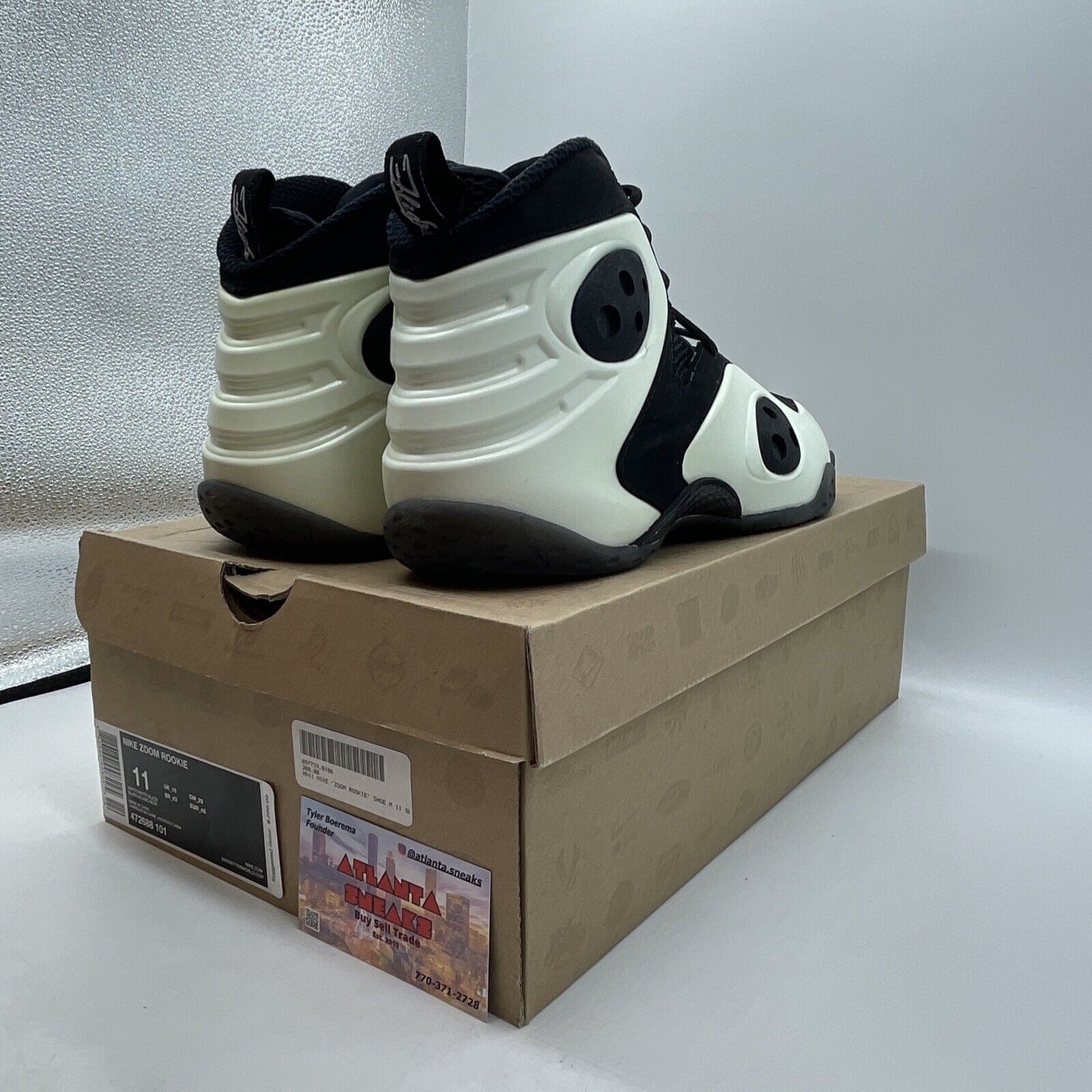 Size 11 - Nike Zoom Rookie Glow In The Dark White Black Silver (472688-101)