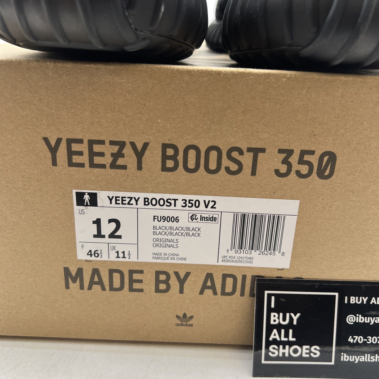 Size 12 - adidas Yeezy Boost 350 V2 Low Black Non-Reflective (FU9006)
