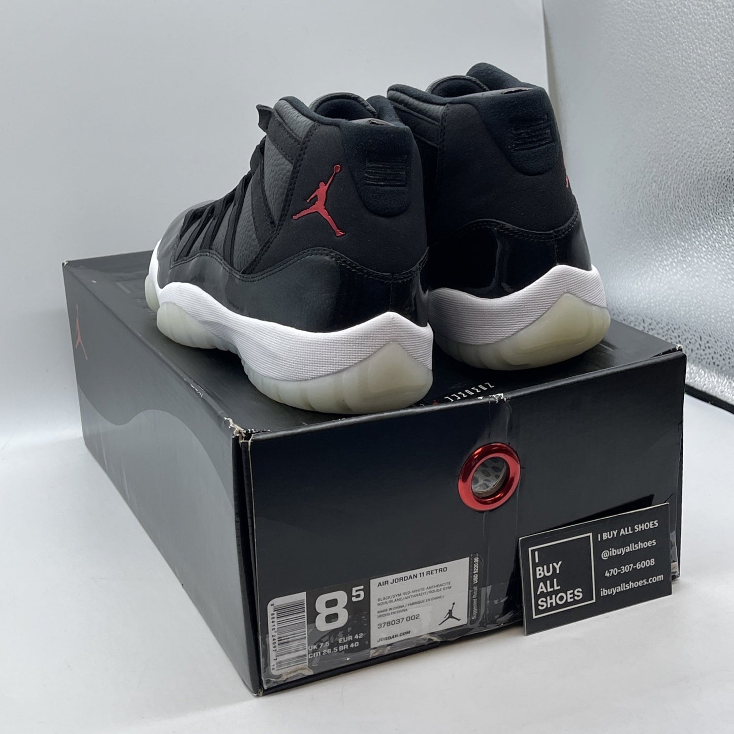 Size 8.5 - Jordan 11 Retro 72-10 2015 Grey Black Suede Leather (378037-002)