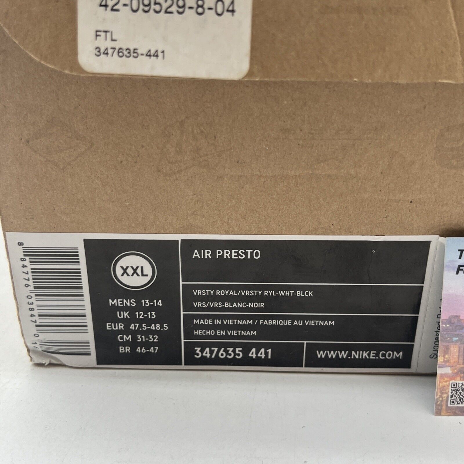 Size 13 - Nike Air Presto Varsity Royal (347635-441)