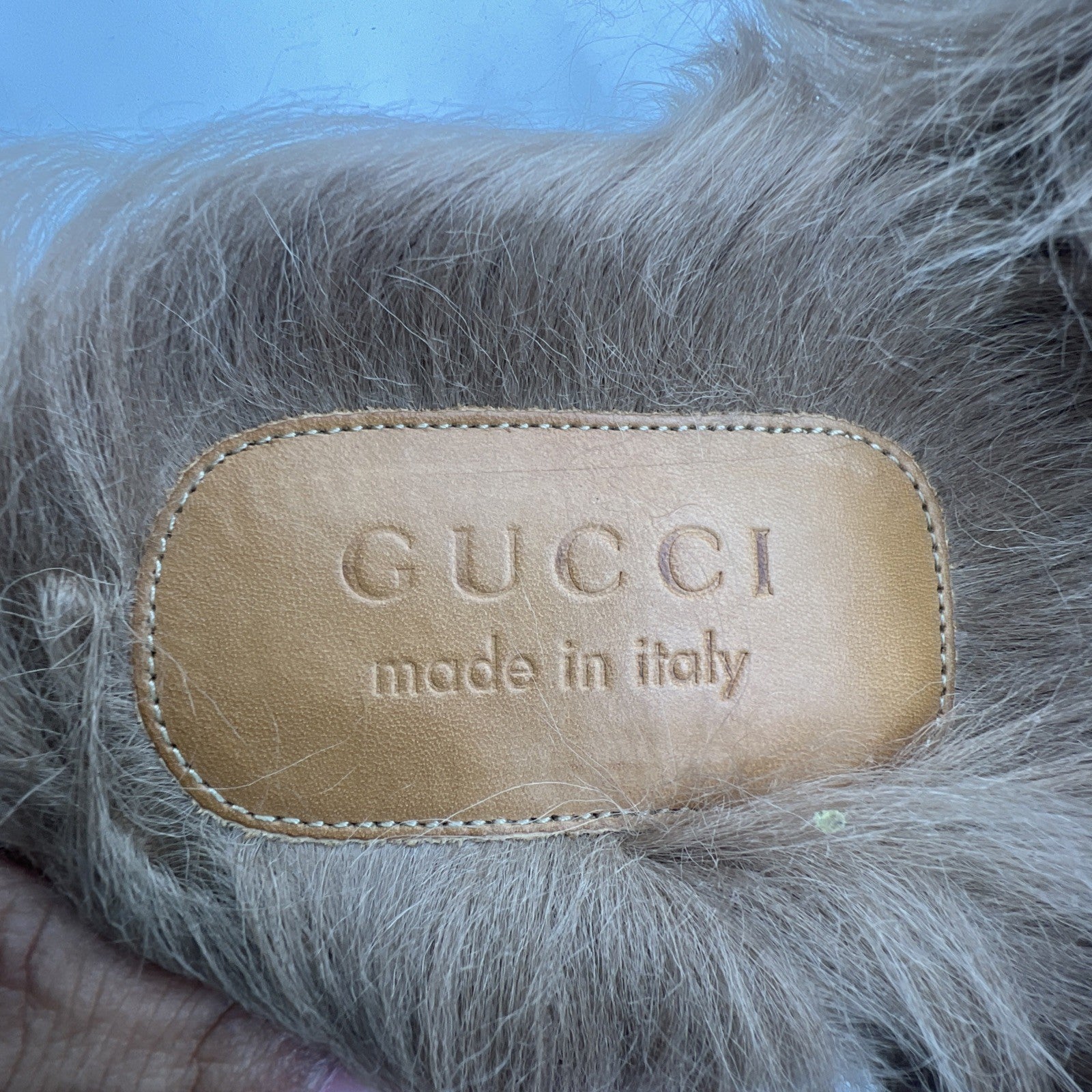 Size 10.5G - GUCCI Donnie Double GG Web Mule Flat Black Leather