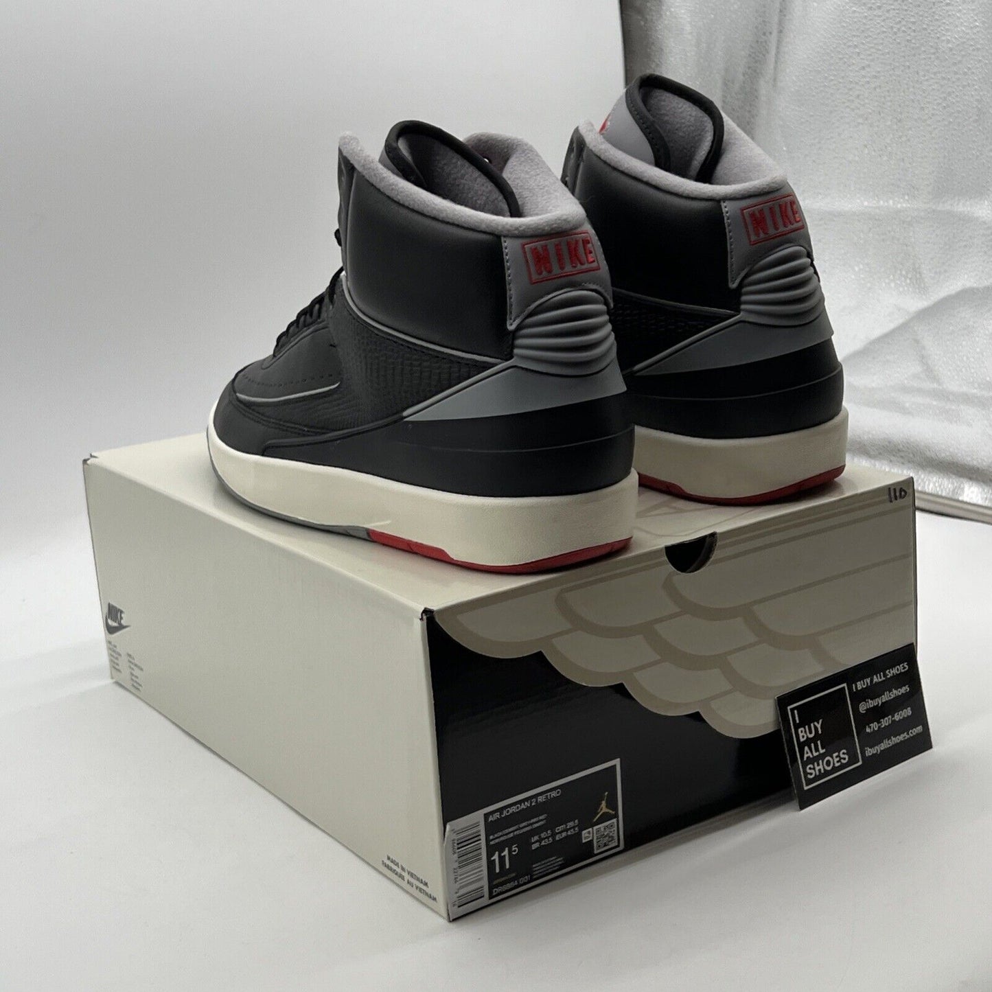 Size 11.5 - Air Jordan 2 Retro Black Cement (DR8884-001)