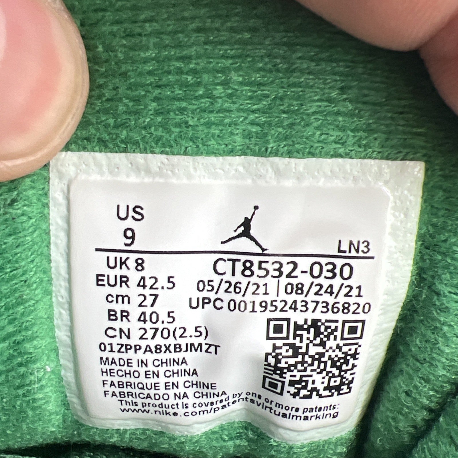 Size 9 - Air Jordan 3 Retro Mid Pine Green (CT8532-030)