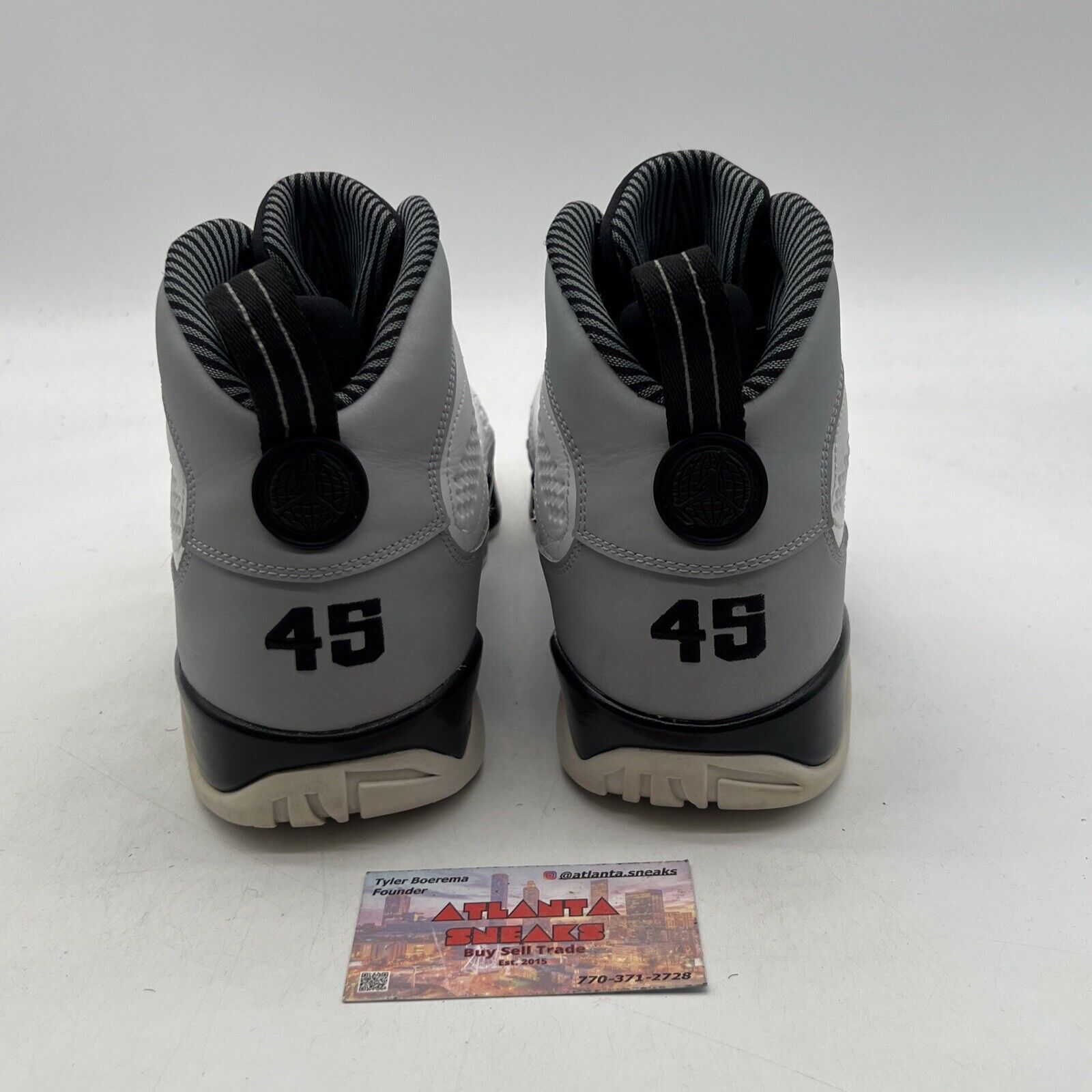 Size 11 - Air Jordan 9 Retro Barons Black White Grey Suede Leather (302370-106)