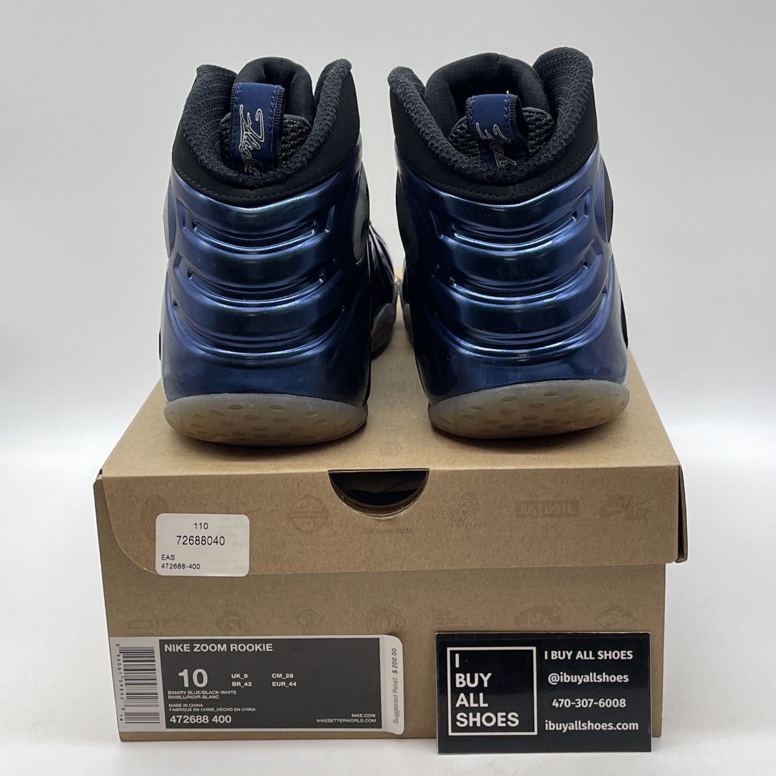 Size 10 - Nike Zoom Rookie Binary Blue Black Suede (472688-400)