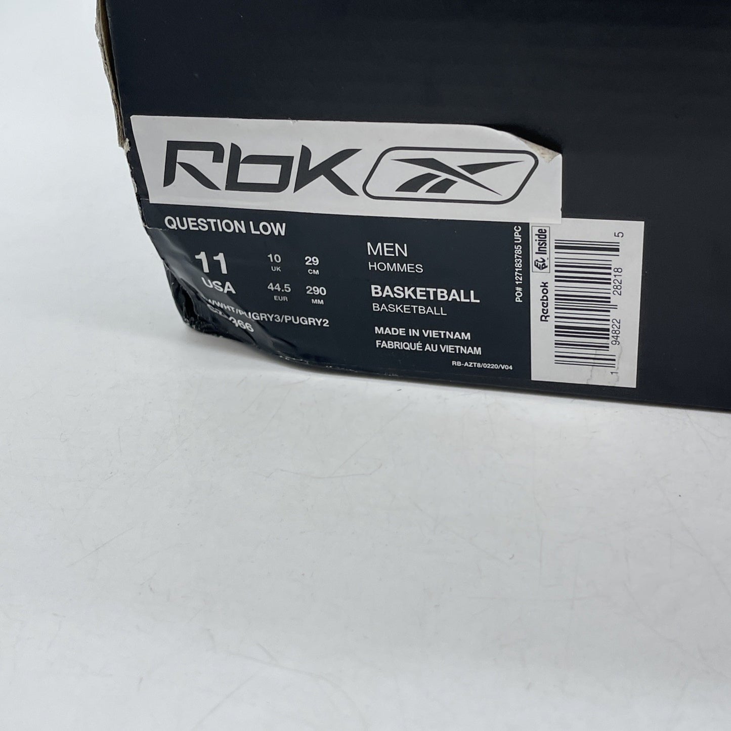 Size 11 - Reebok Question Low White Grey (GZ0366)
