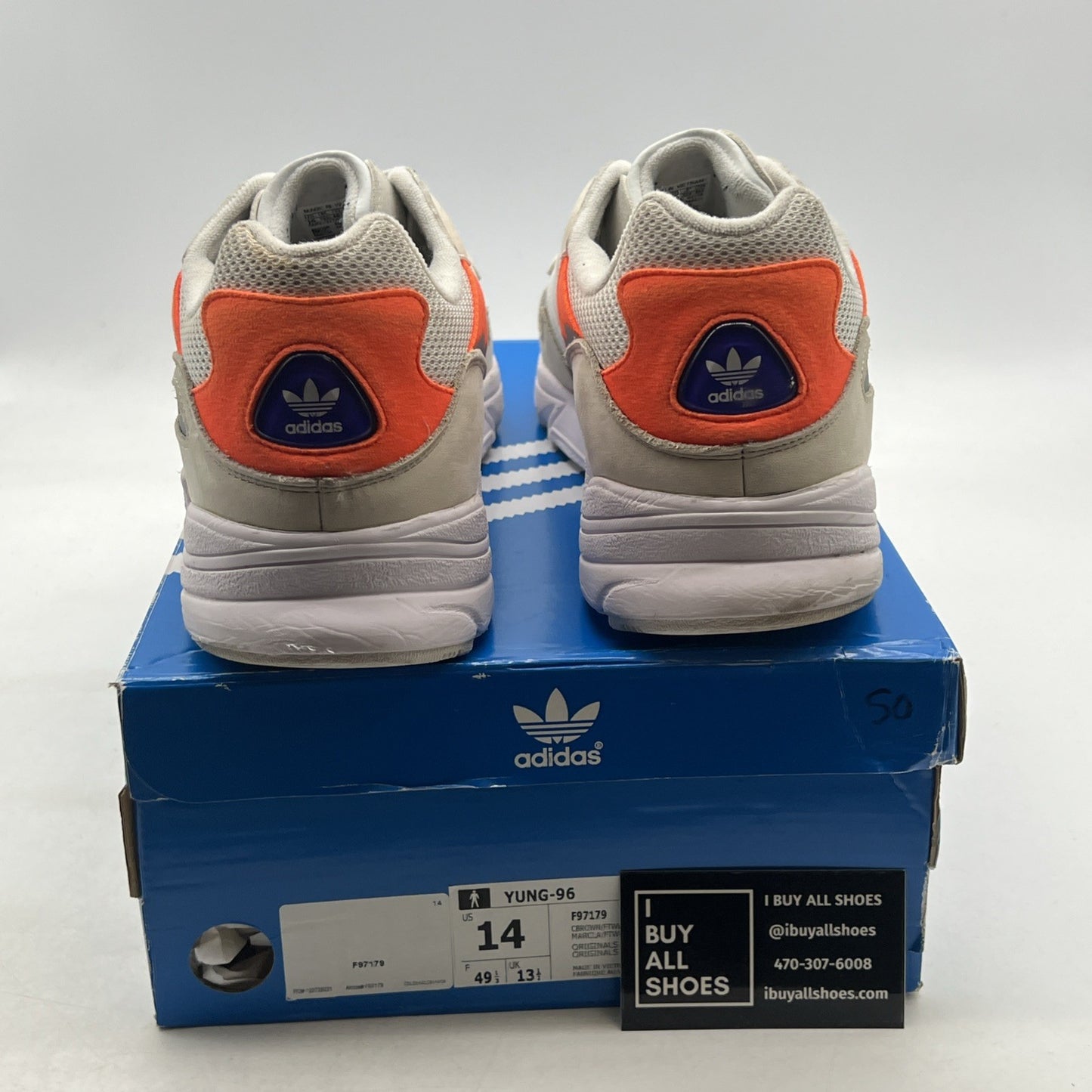 Size 14 - adidas Yung-96 Orange (F97179)