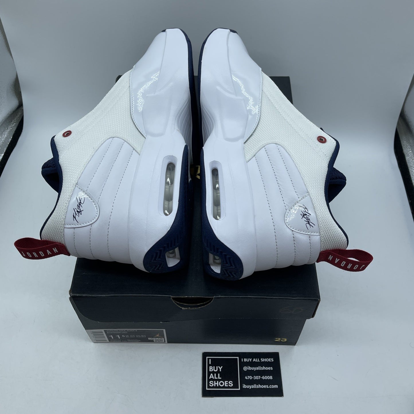 Size 11.5 - Jordan Max Aura 6 USA White Blue Suede Leather (FQ8298-100)