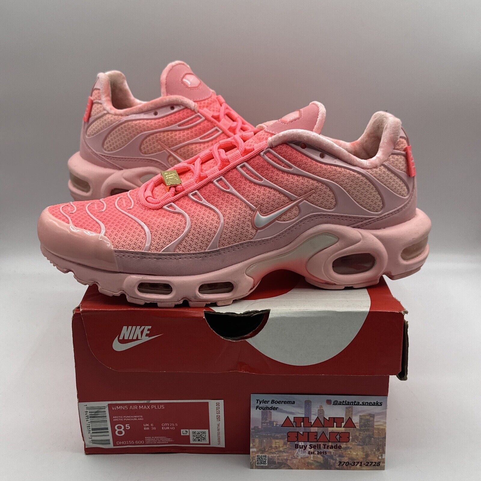 Size 8.5 - Nike Air Max Plus City Special - Atlanta 2021 Pink Suede RARE gold Og