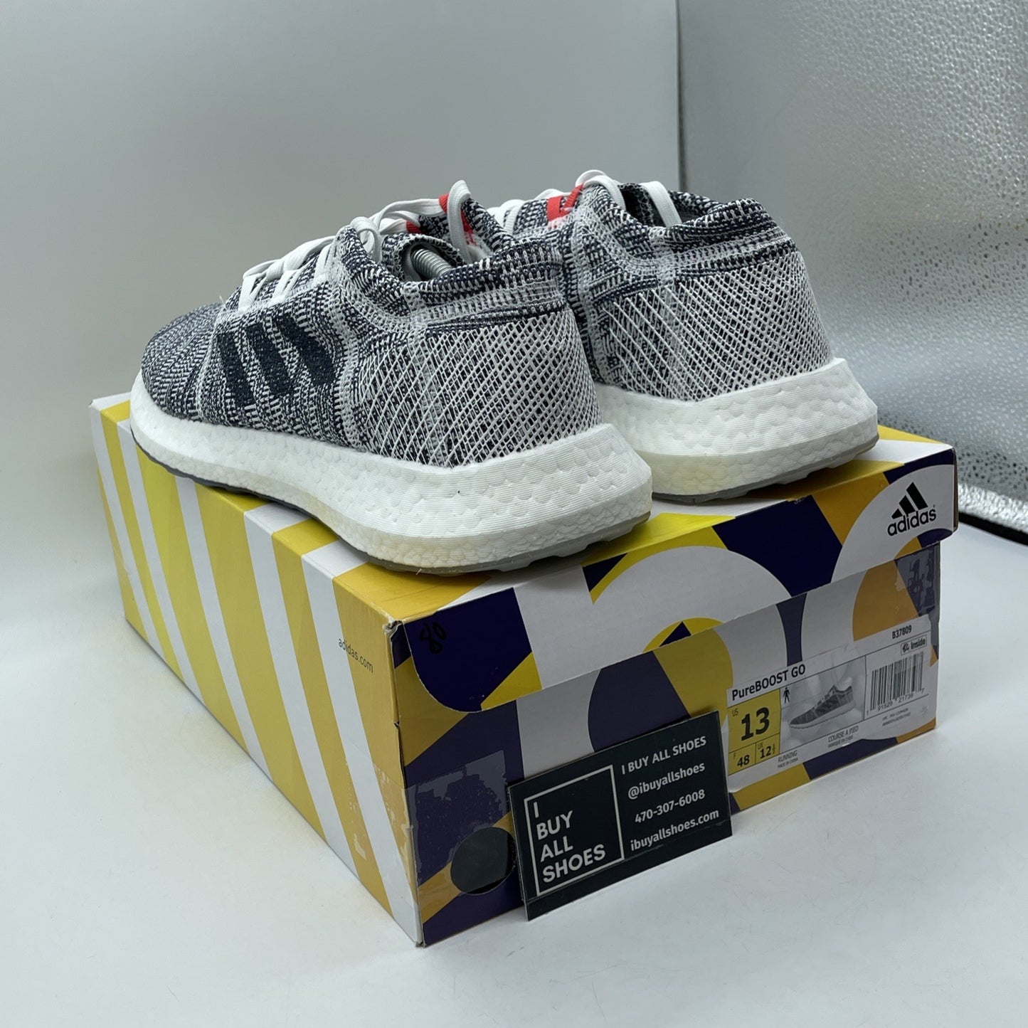 Size 13 - adidas PureBoost Go White Indigo Blue White Suede (B37809)
