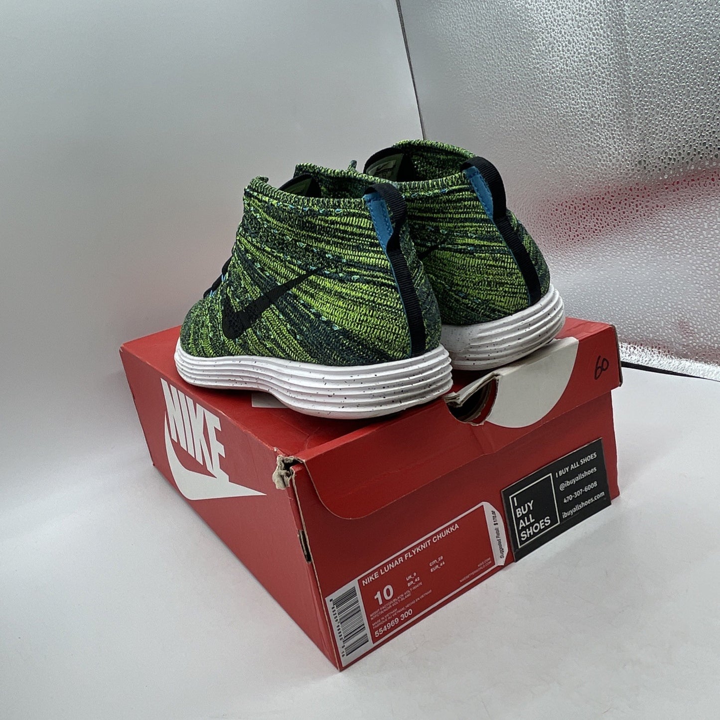 Size 10 - Nike Lunar Flyknit Chukka Green (554969-300)