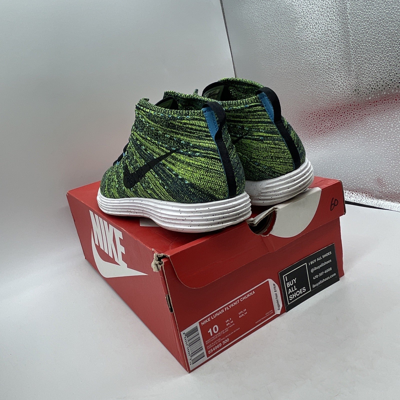 Size 10 - Nike Lunar Flyknit Chukka Green (554969-300)