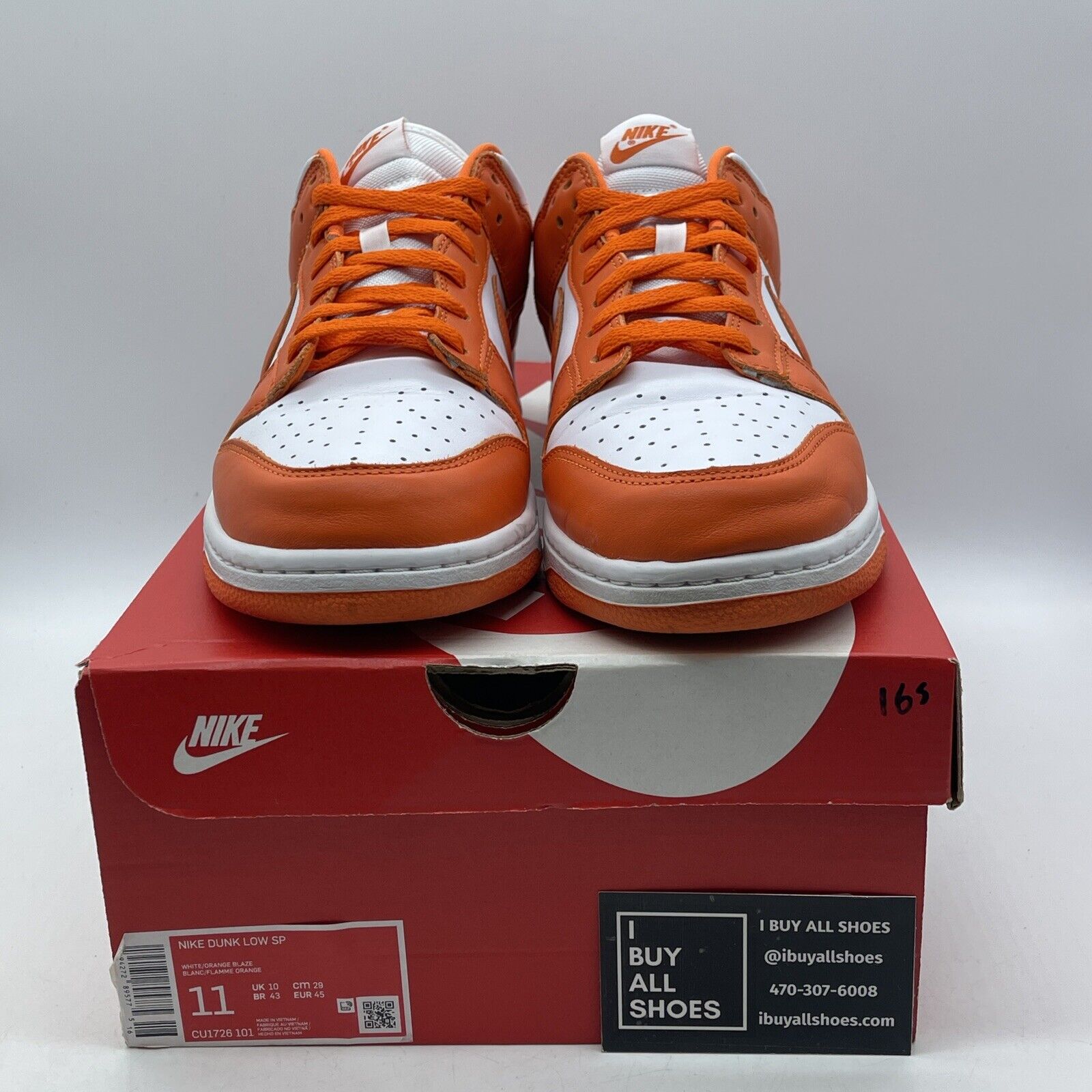 Size 11 - Nike Dunk Low Retro SP Syracuse Orange White Leather (CU1726-101)