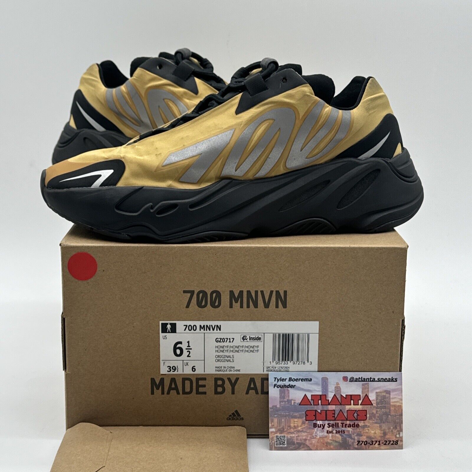 Size 6.5 - Yeezy Boost 700 MNVN Honey Flux Yellow Reflective With Box Black OG