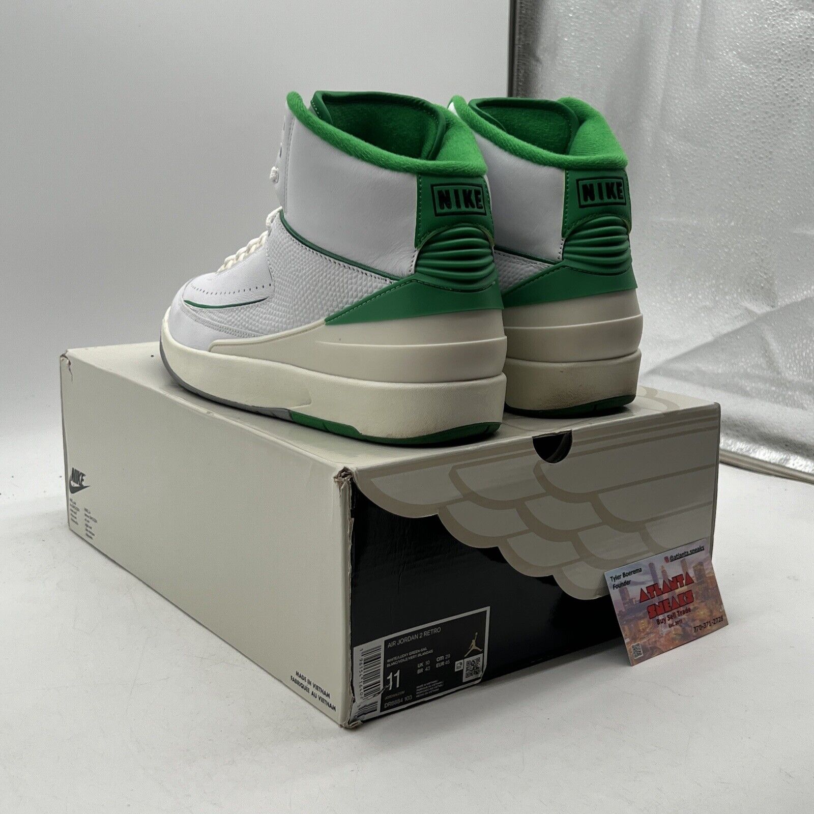 Size 11 - Jordan 2 Retro Lucky Green White Cream Leather (DR8884-103)