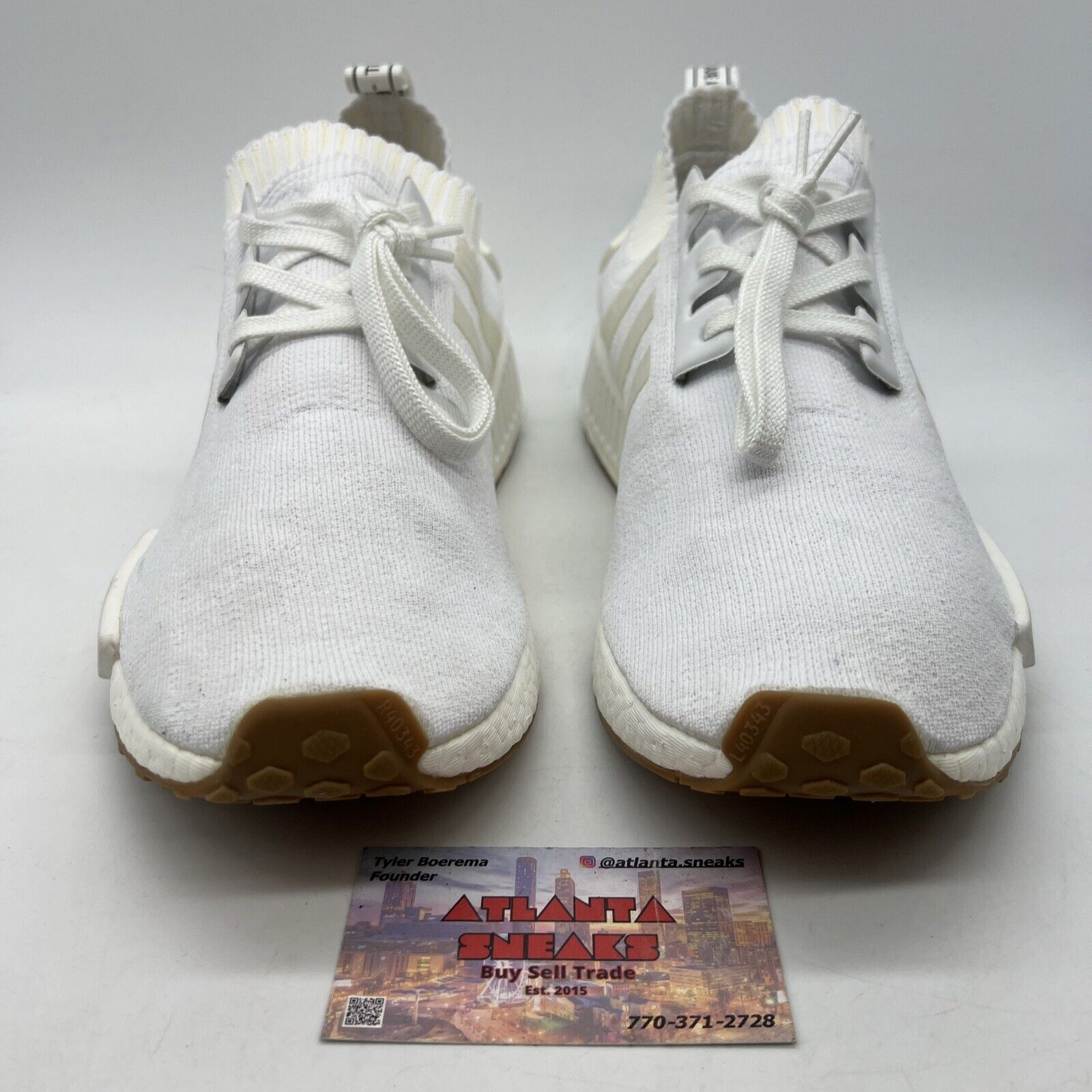 Size 12 - adidas NMD_R1 Primeknit White Gum (BY1888)