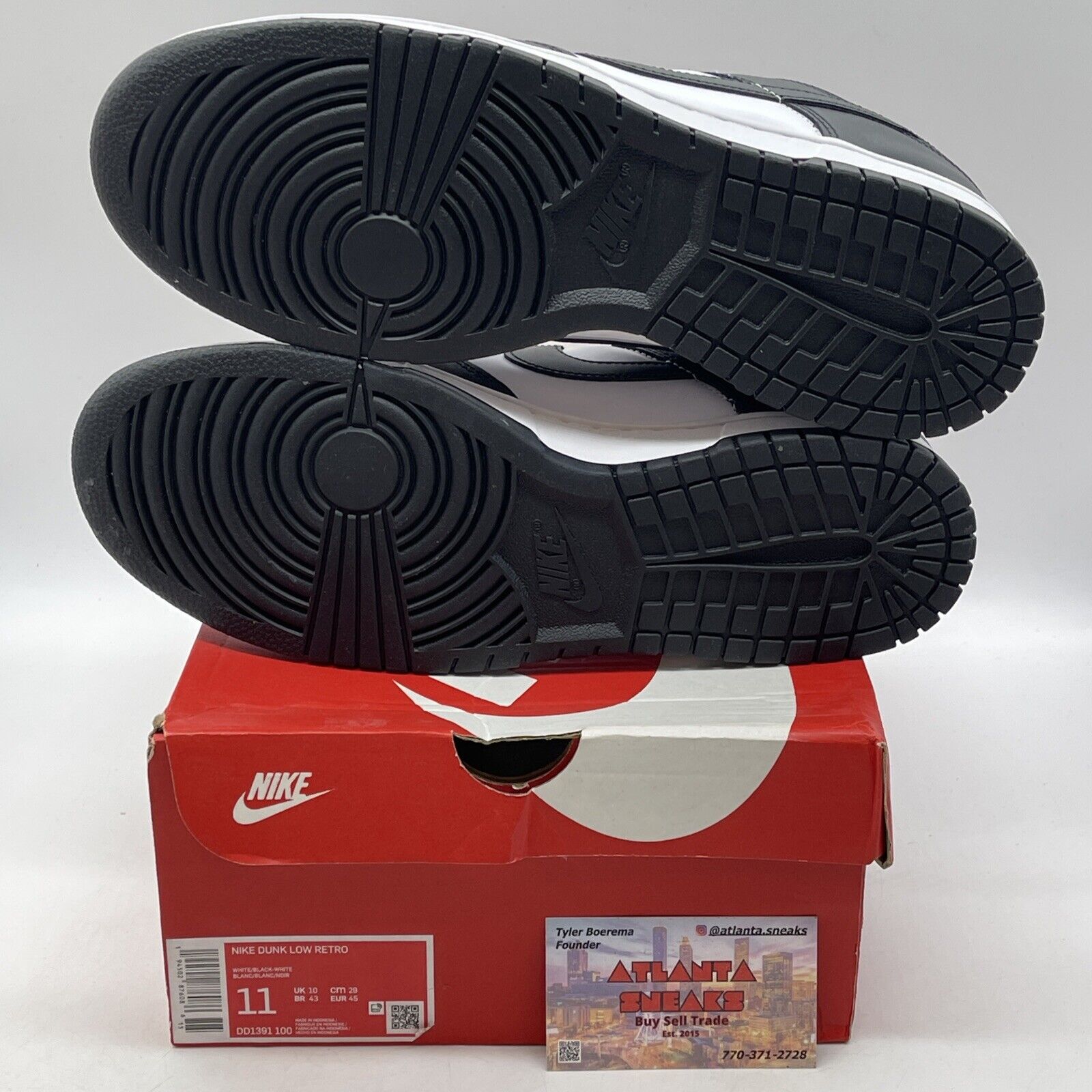 Size 11.5 - Nike Dunk Low Black White Leather (DD1391-100)