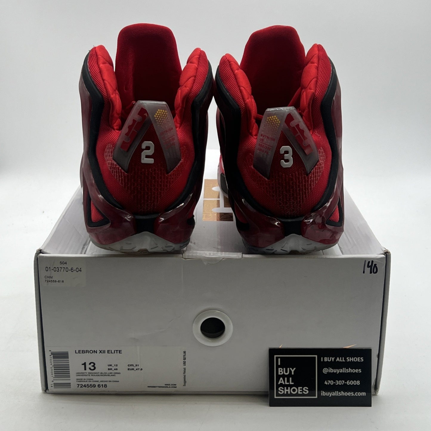 Size 13 - Nike LeBron 12 Elite Team (724559-618)