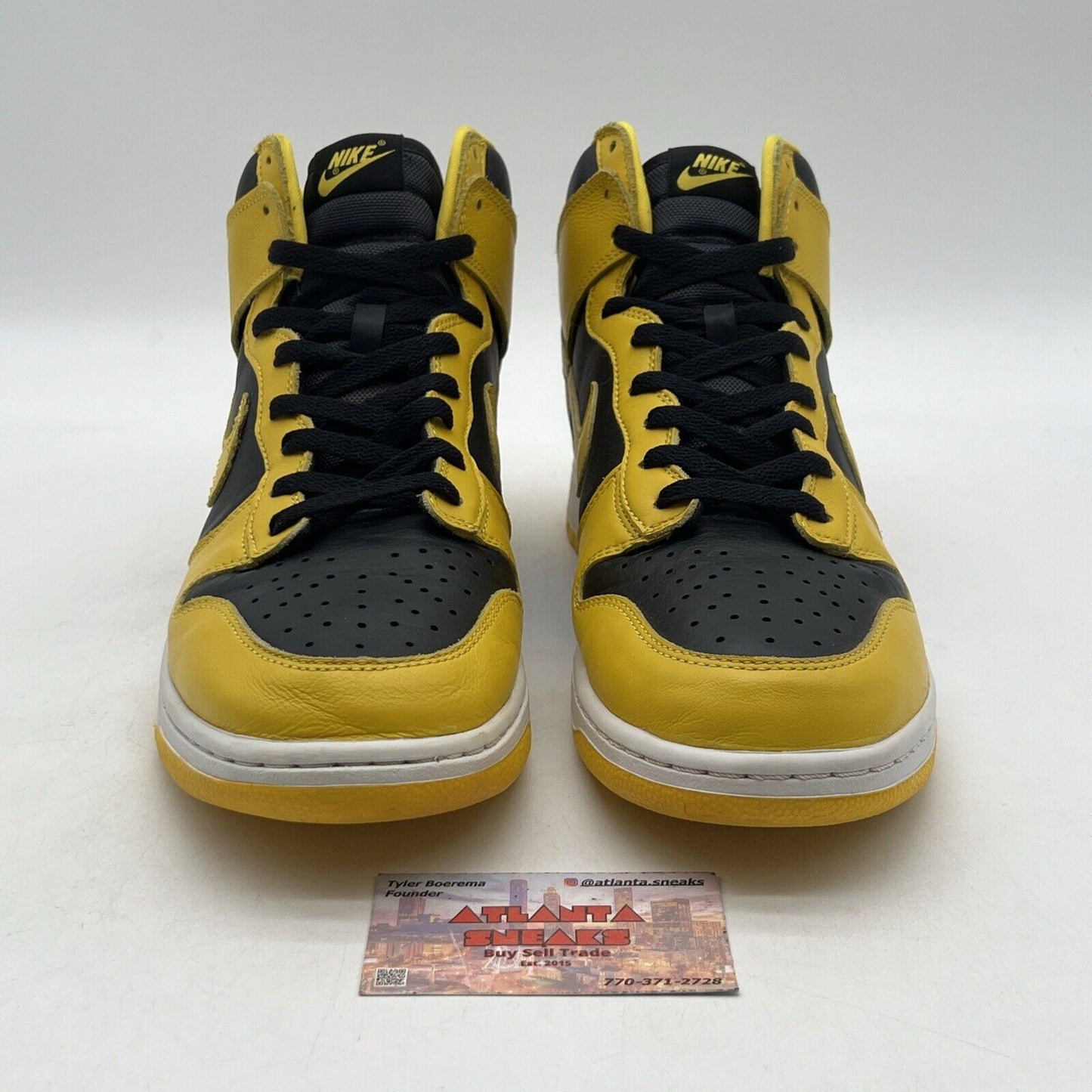 Size 12 - Nike Dunk SP 2020 High Iowa Black White Yellow Leather (CZ8149-002)