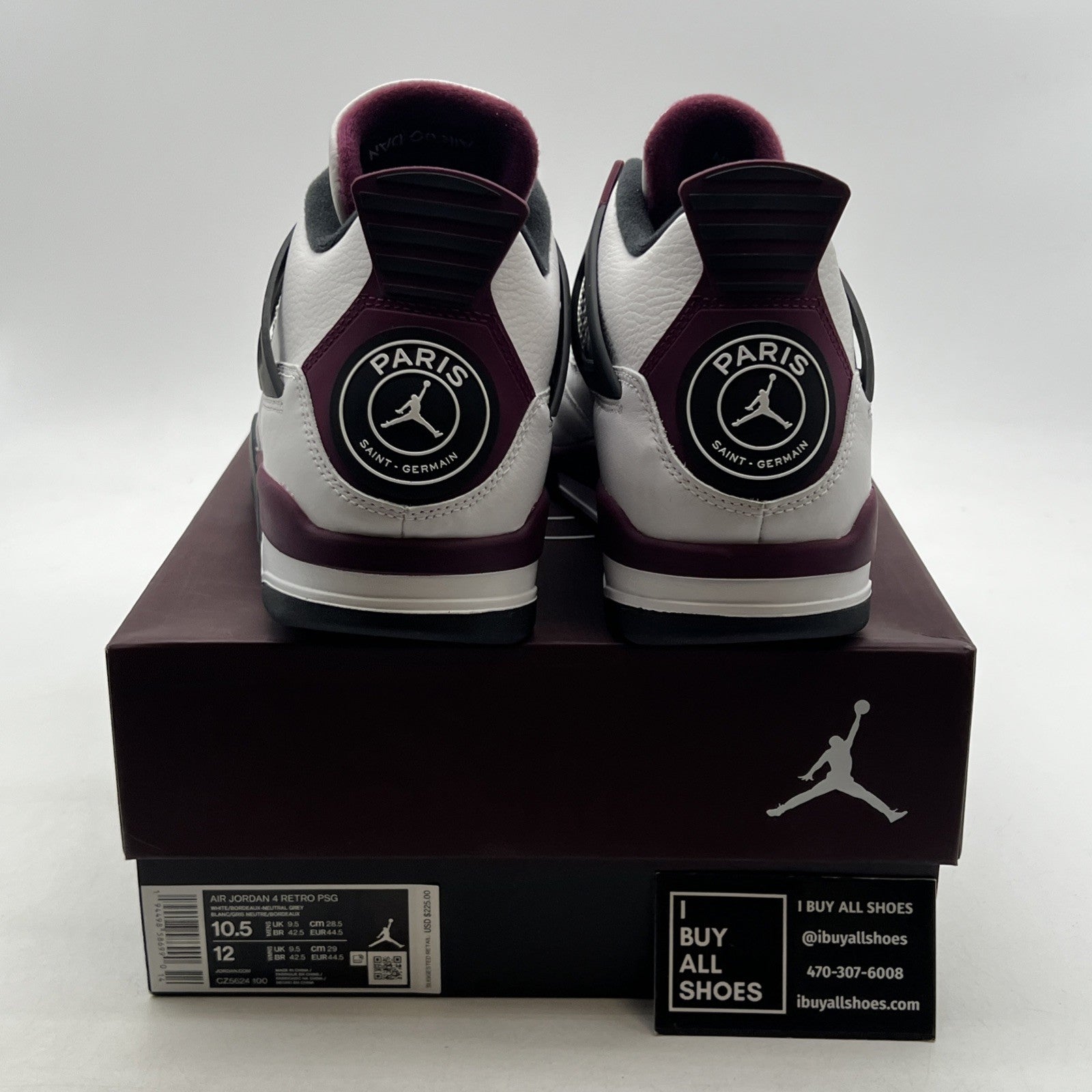 Size 10.5 - Air Jordan 4 Retro x Paris Saint-Germain Bordeaux (CZ5624-100)