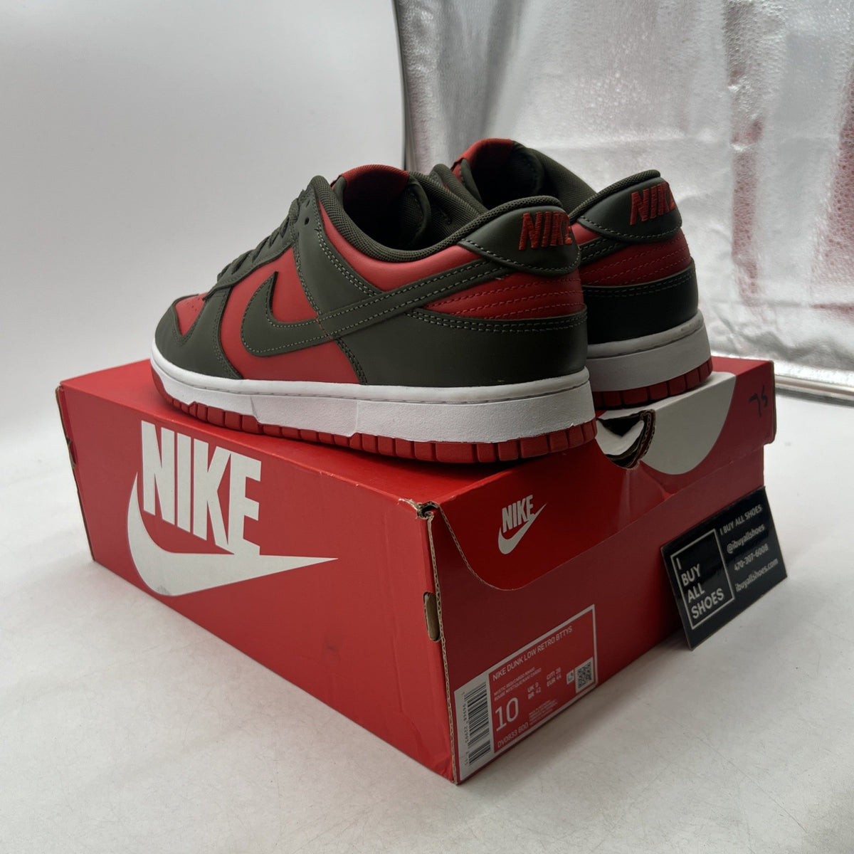 Size 10 - Nike Dunk Low Cargo Khaki Mystic Red (DV0833-600)