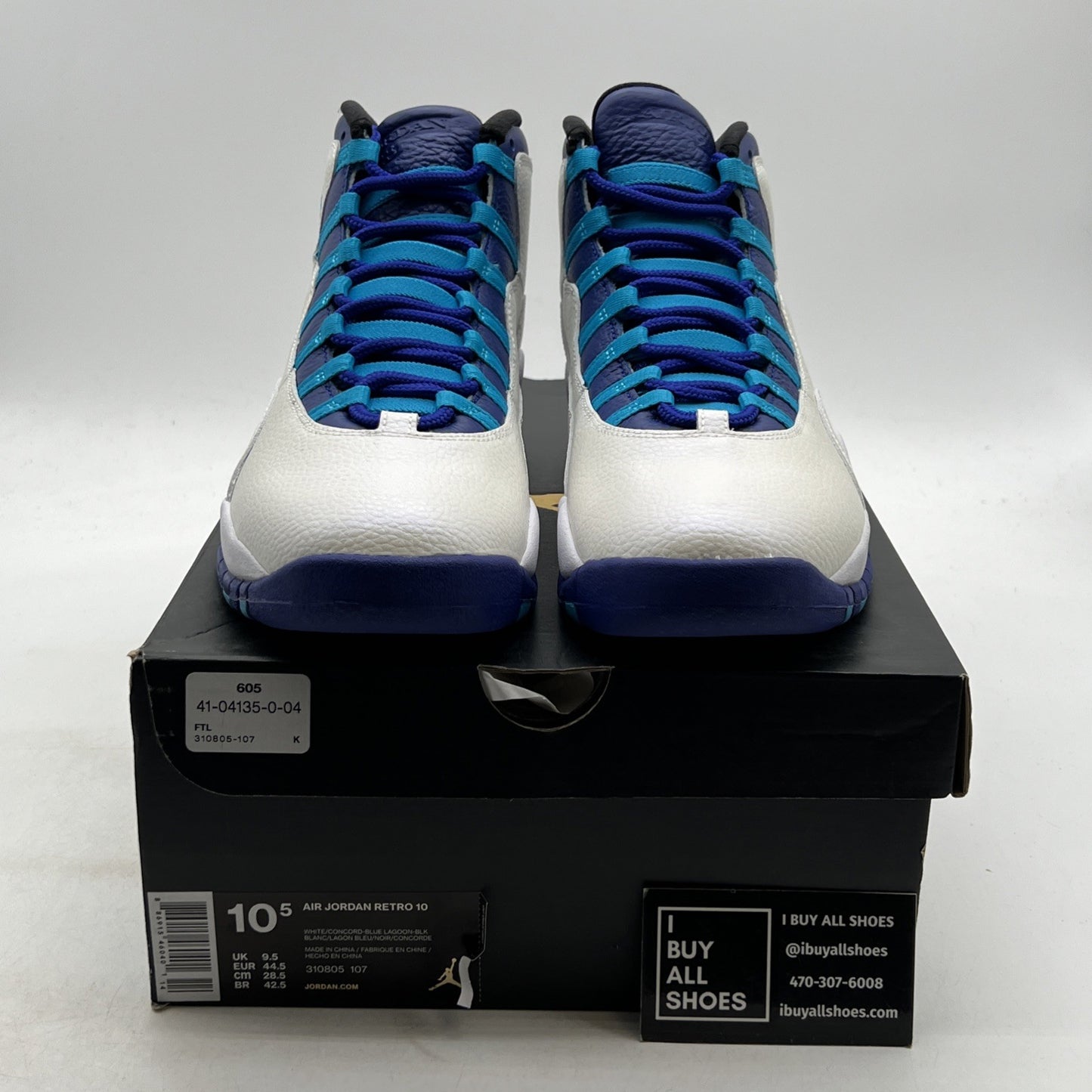 Size 10.5 - Air Jordan 10 Retro Charlotte Hornets (310805-107)