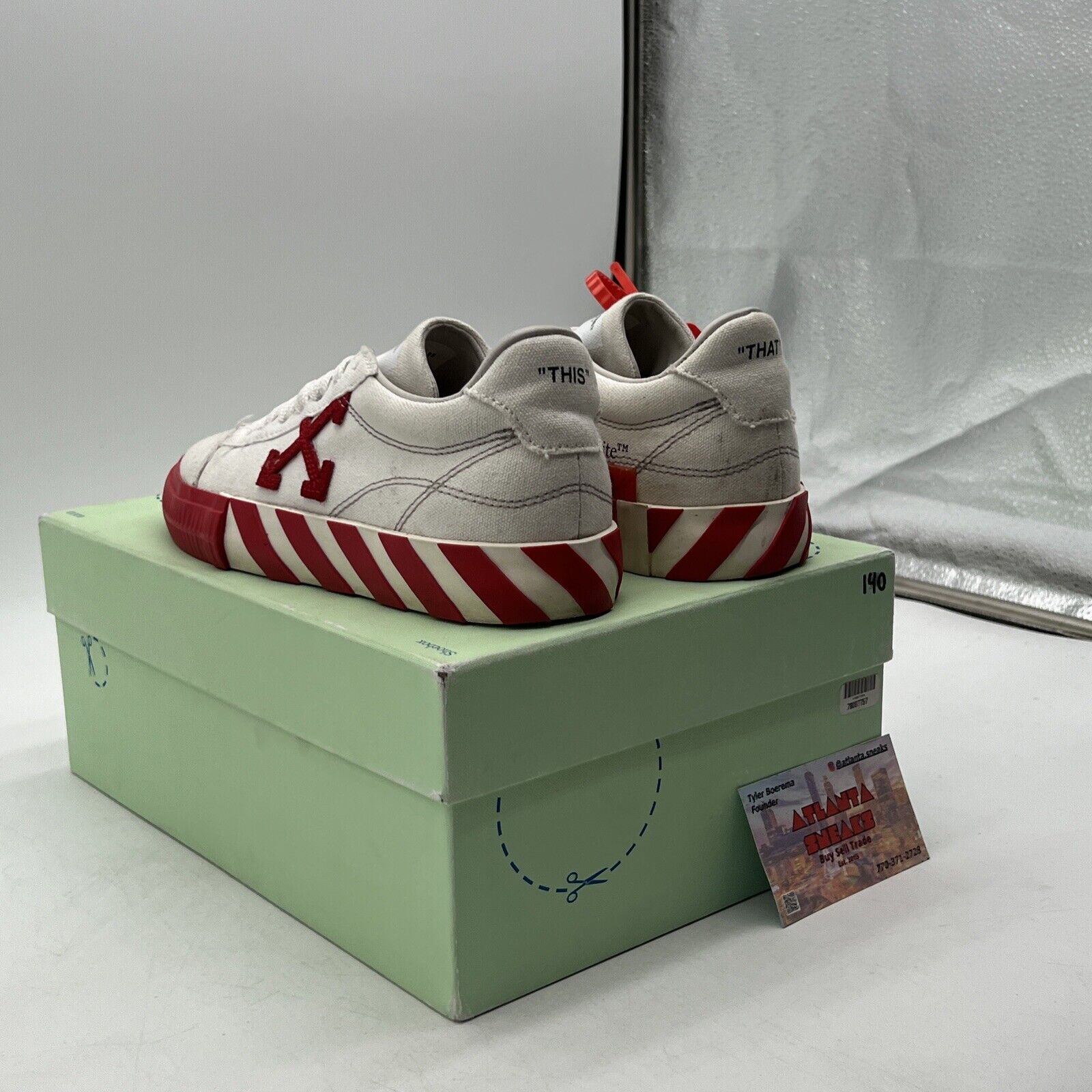 Size 6 - Off-White Vulc Sneaker White Red W (OWIA178R21FAB0010125)