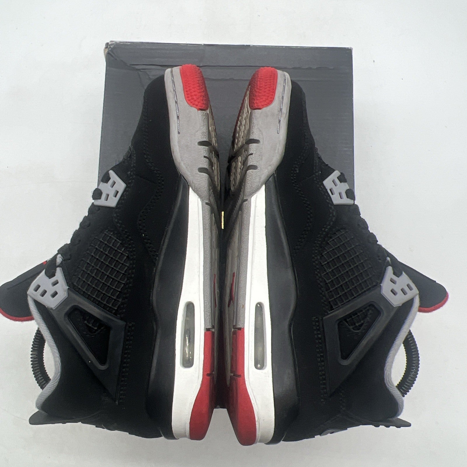Size 5Y - Air Jordan 4 Retro Bred Black/Fire Red Cement 2019 (408452-060)