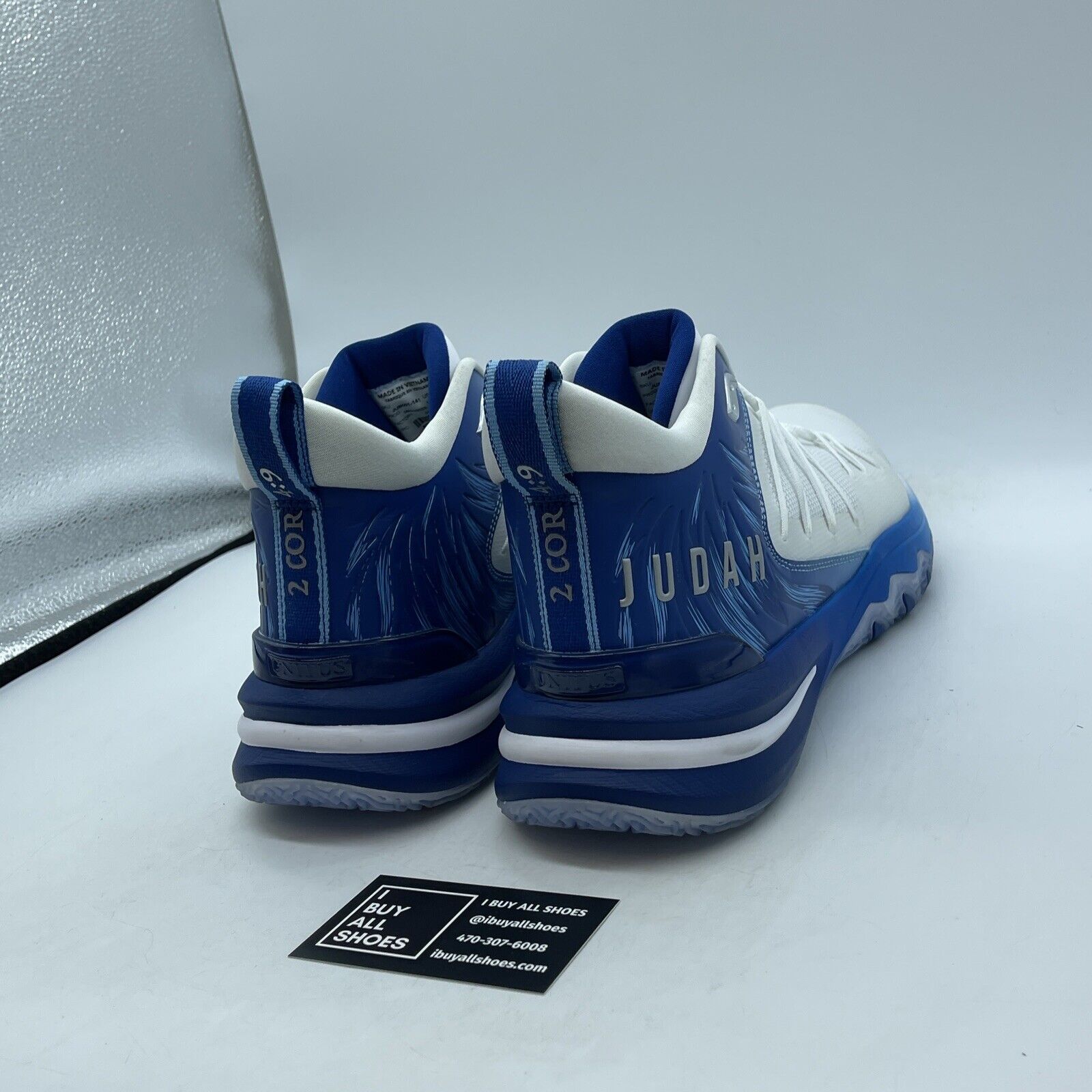 Size 13 - Unitus Judah 1 basketball shoes Blue White Suede Leather (JUB001-141)
