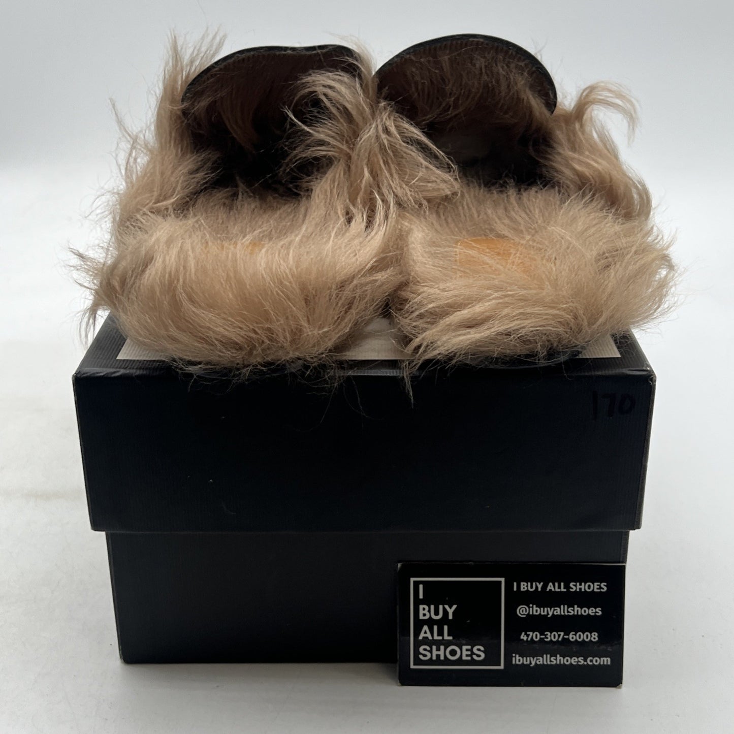 Size 10.5G - GUCCI Donnie Double GG Web Mule Flat Black Leather