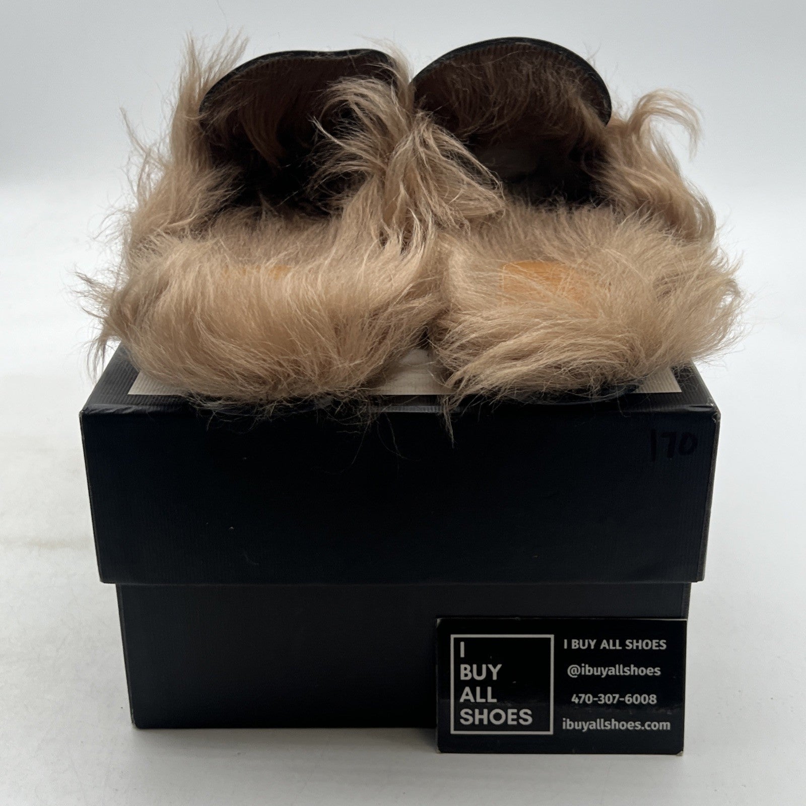 Size 10.5G - GUCCI Donnie Double GG Web Mule Flat Black Leather