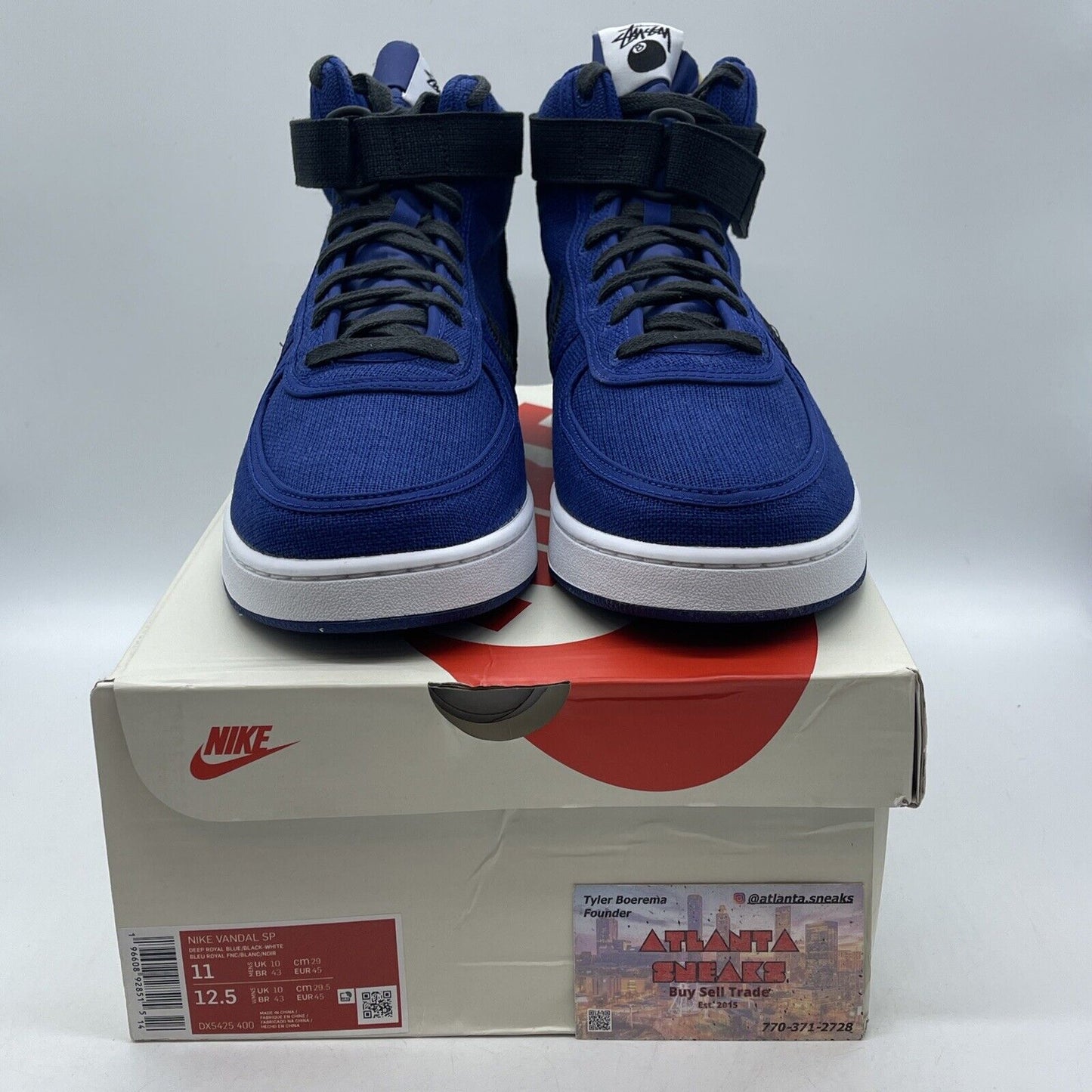 Size 11 - Nike Stussy x Vandal High Deep Royal Blue Suede Leather (DX5425-400)