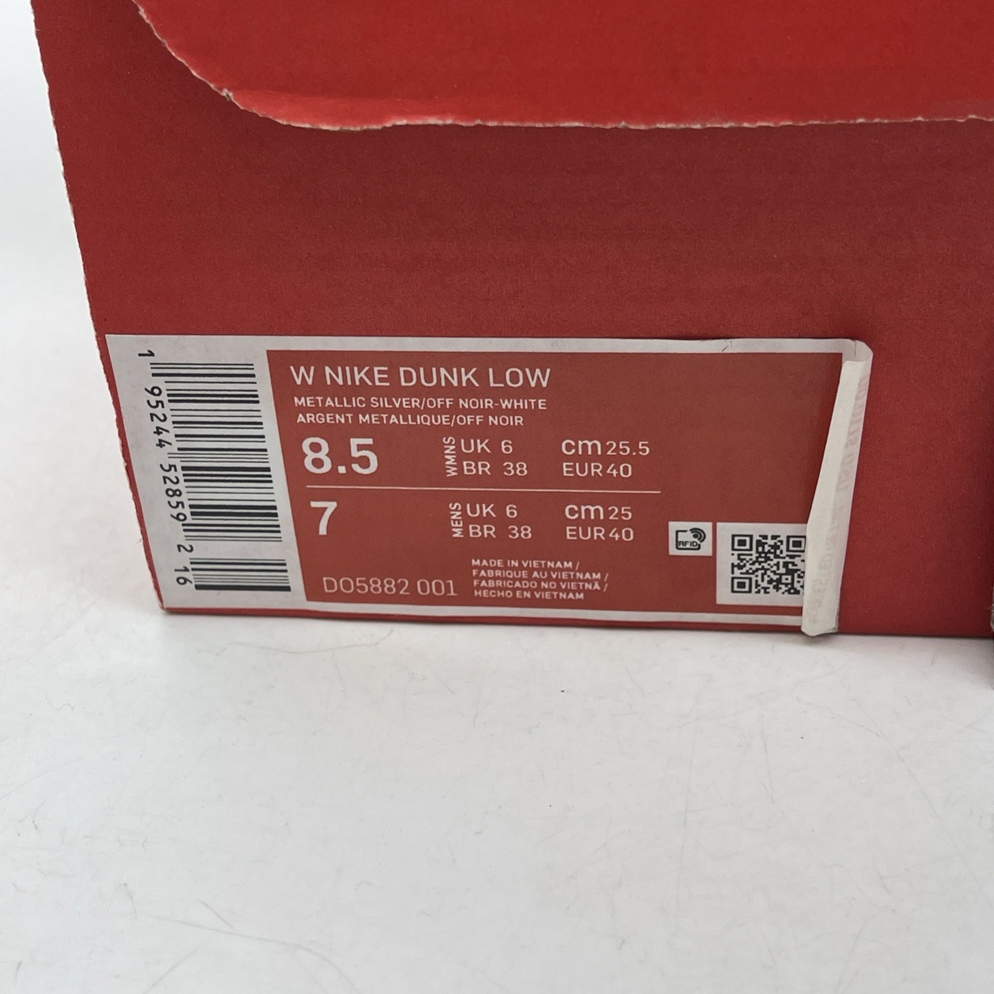 Size 8.5W - Nike Dunk Low Golden Gals Silver White Leather (DO5882-001)
