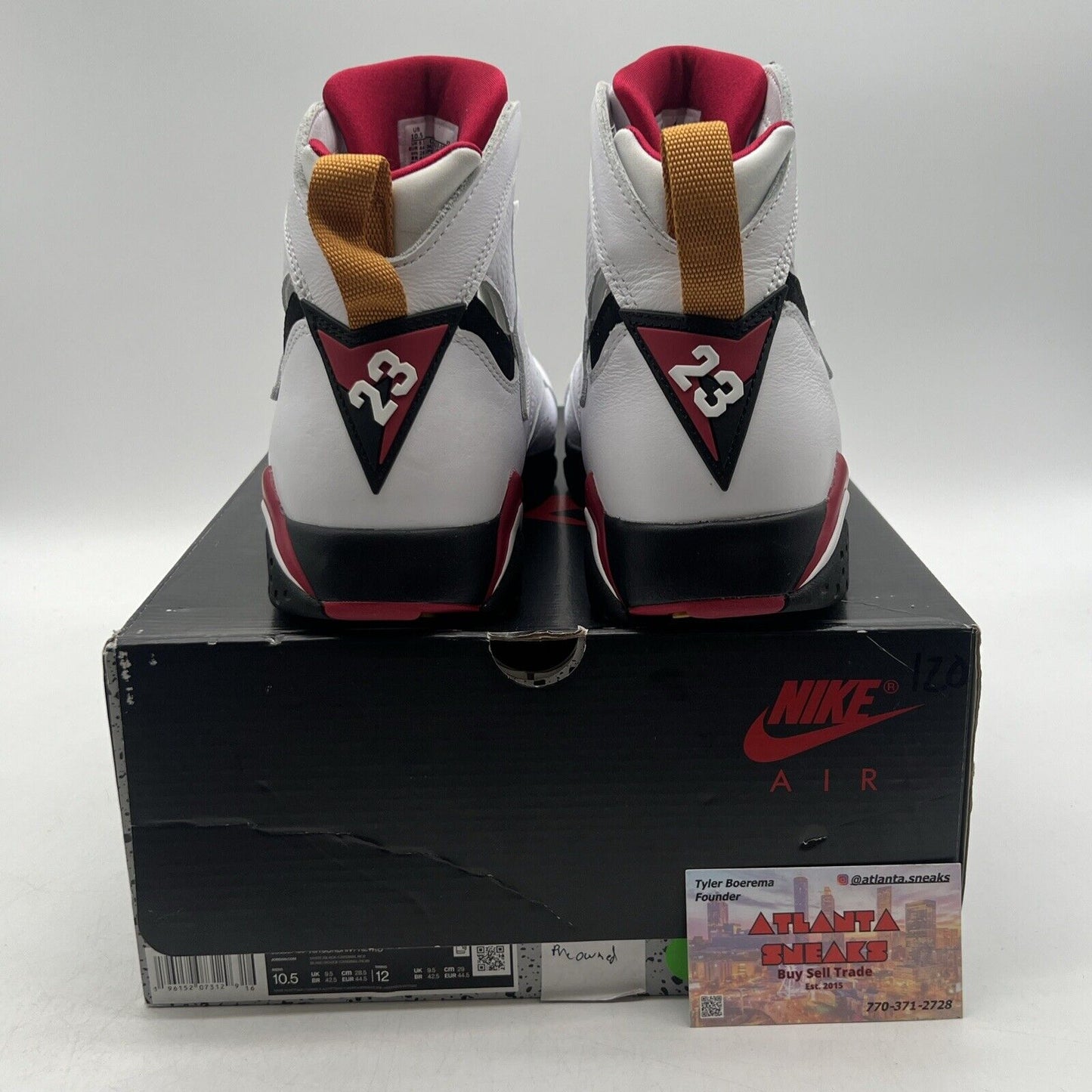 Size 10.5 - Jordan 7 Cardinal 2022 White Red Black Yellow (CU9307-106)