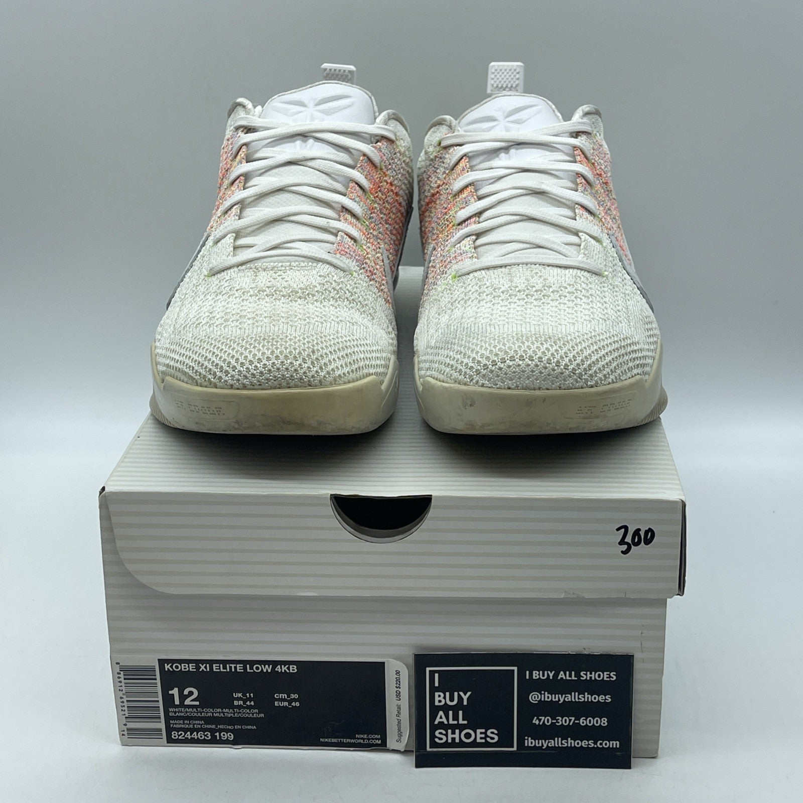 Size 12 - Nike Kobe 11 Elite 4KB Low White Horse Green Suede (824463-199)