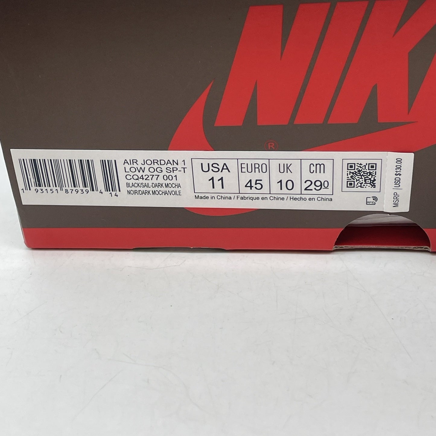 Size 11 - Air Jordan 1 x Travis Scott Low Mocha (CQ4277-001)