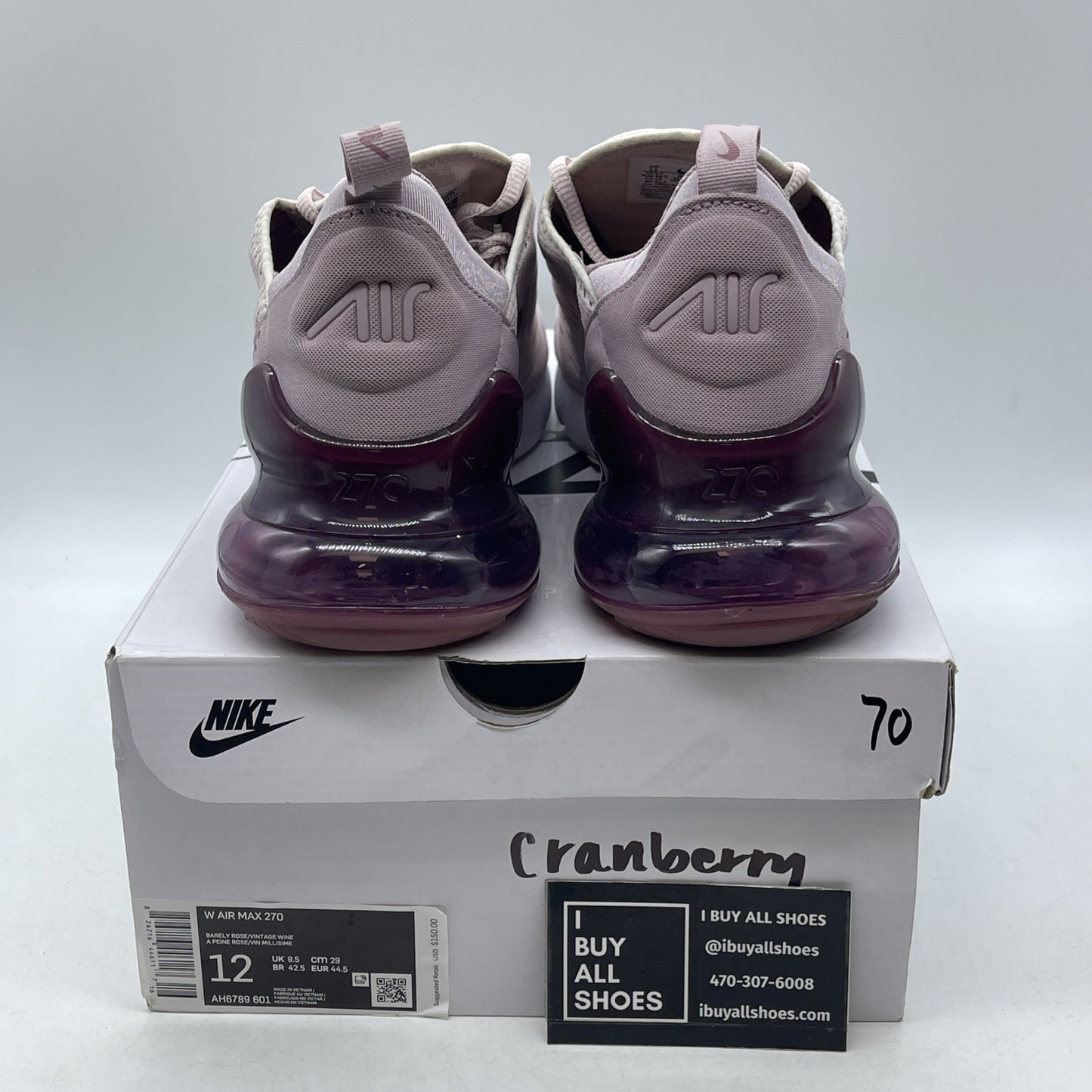 Size 12W - Nike Air Max 270 Barely Rose (AH6789-601)