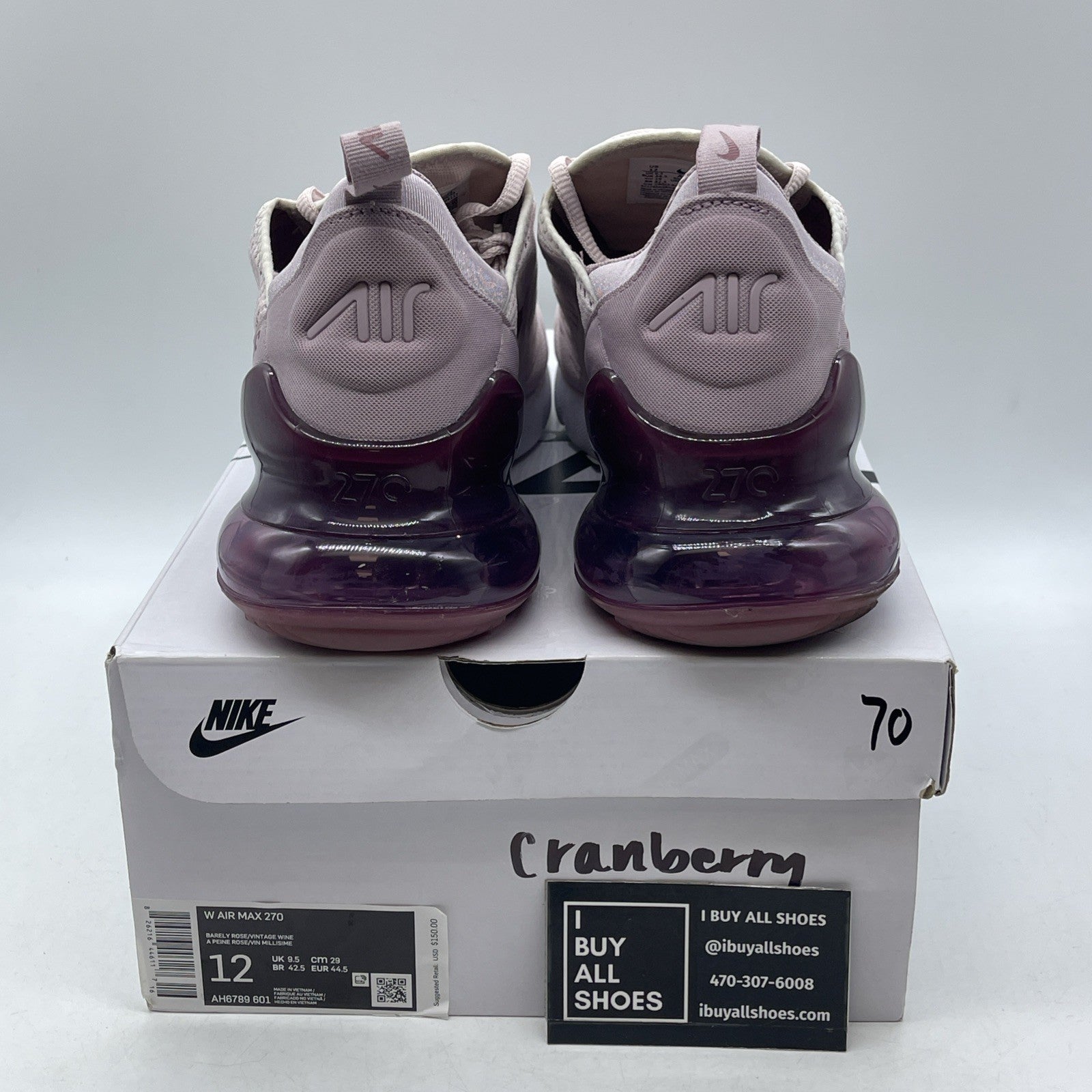 Size 12W - Nike Air Max 270 Barely Rose (AH6789-601)