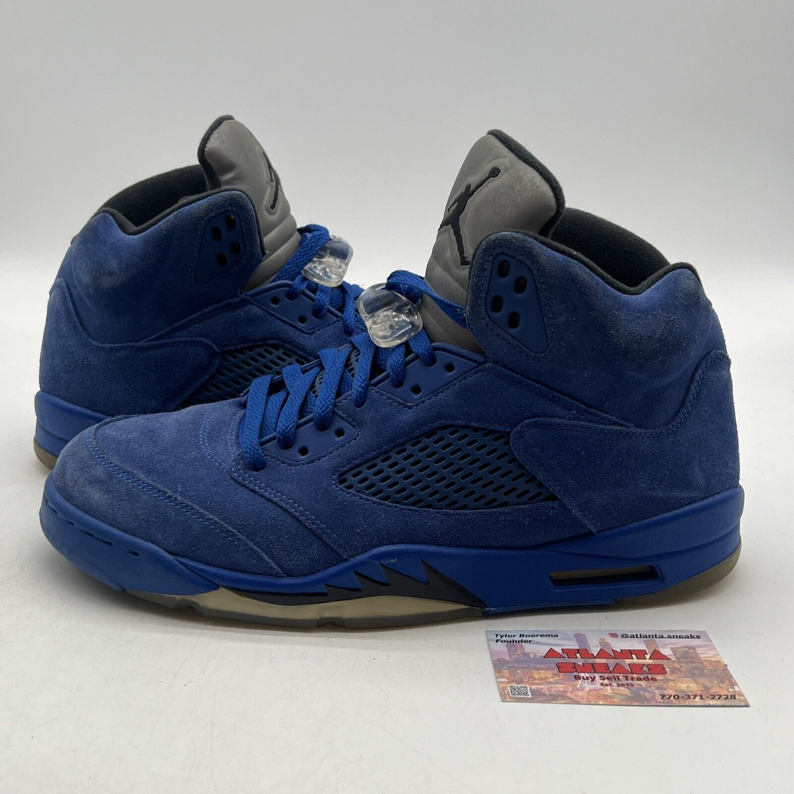 Size 11 - Air Jordan 5 Retro Blue Suede Grey Black (136027-401)