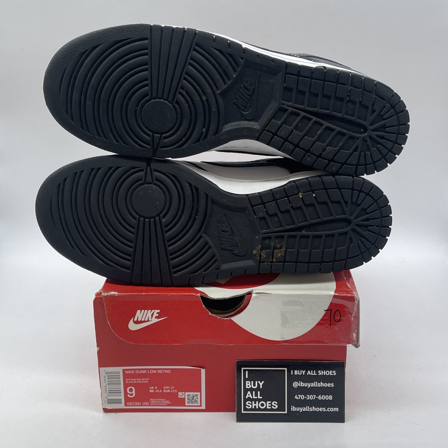 Size 9 - Nike Dunk Low Black White Leather (DD1391-100)