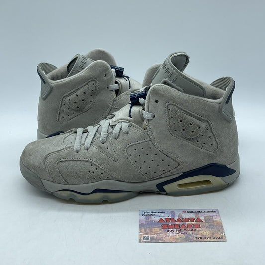 Size 7 - Jordan 6 Retro Mid Georgetown Grey Suede Blue Leather (384665-012)