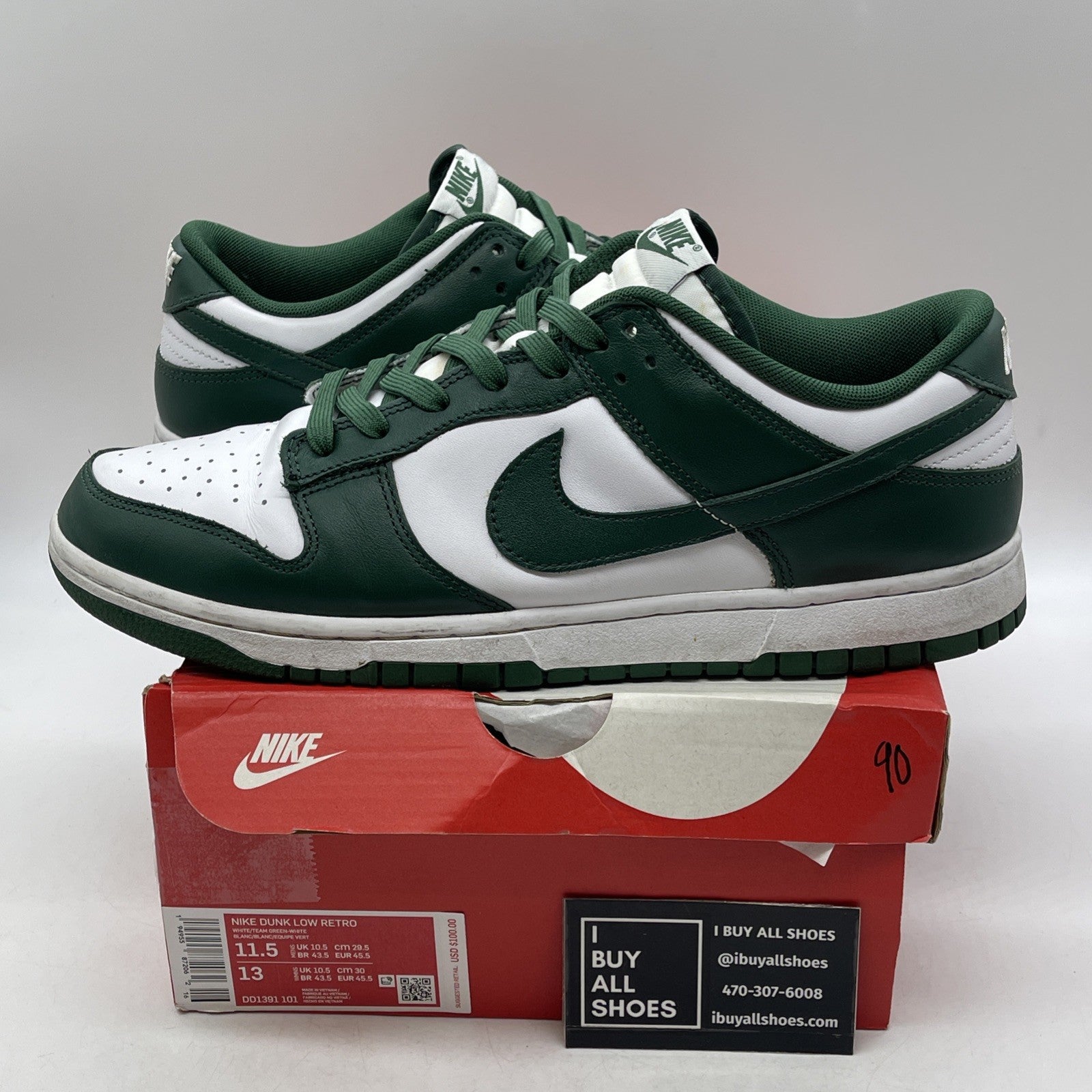 Size 11.5 - Nike Dunk Low Michigan State (DD1391-101)