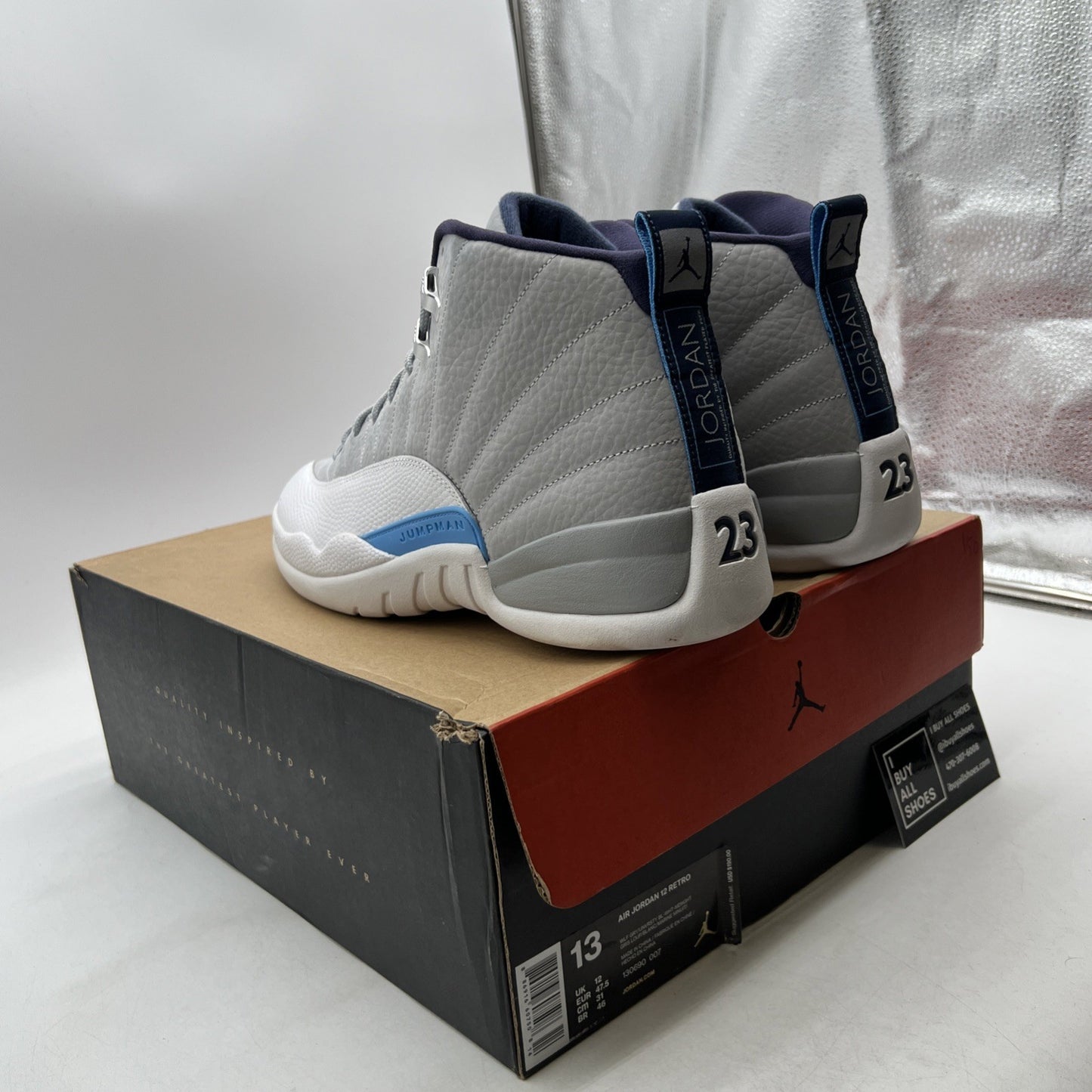 Size 13 - Air Jordan 12 Retro Grey University Blue (130690-007)