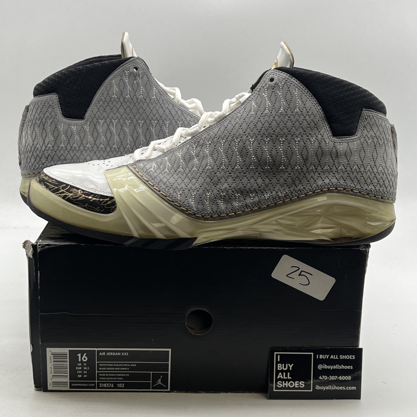 Size 16 - Air Jordan 23 OG White Stealth (318376-102)