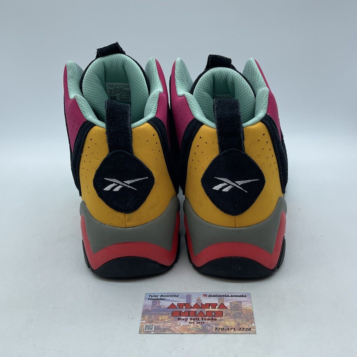 Size 13 - Reebok Kamikaze 2 1996 All Star Black Pink Yellow Blue Suede (H01316)